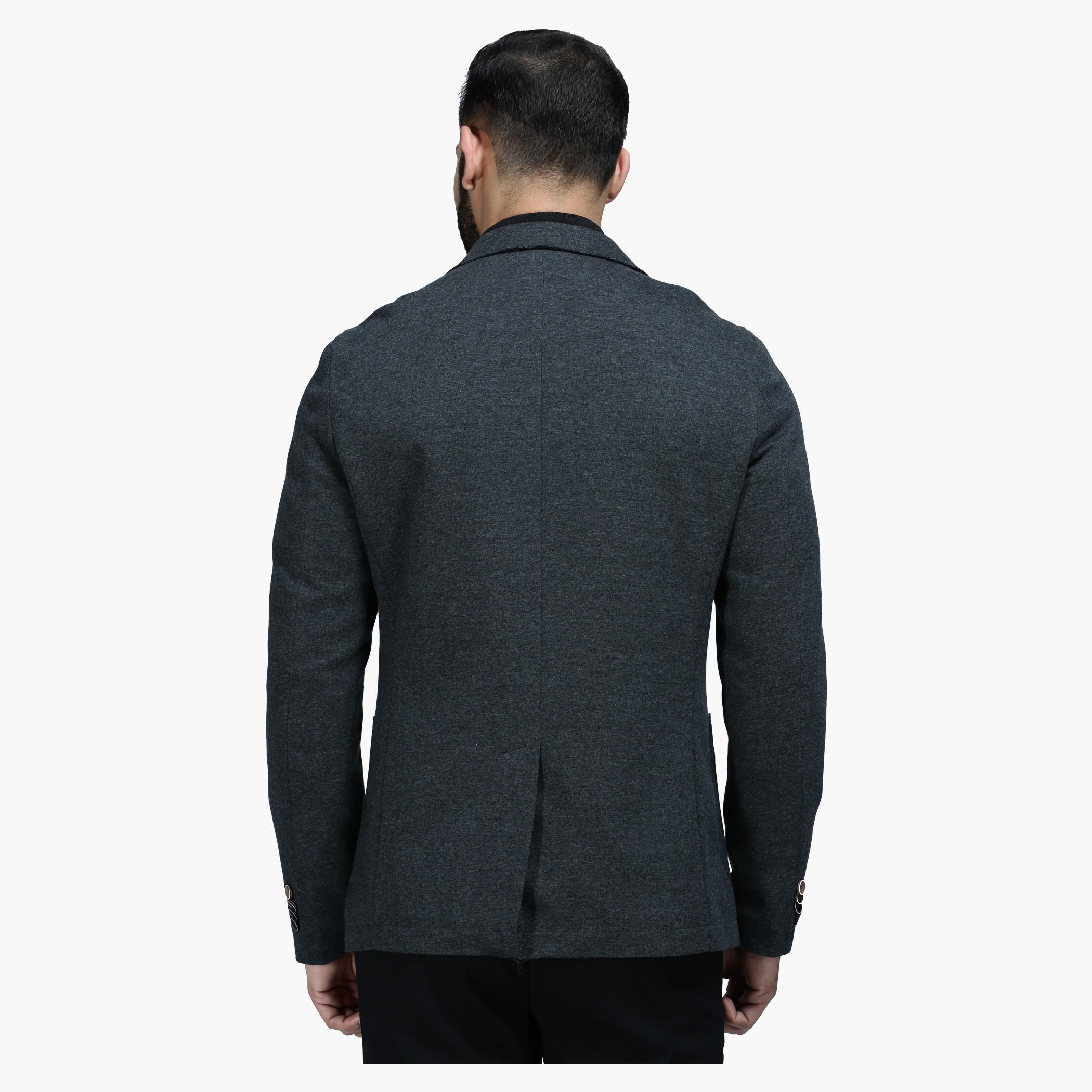Knit Blazer with Notched Collar and Long Sleeves in Regular Fit-men-winterwear-jacketsandblazers-image-2