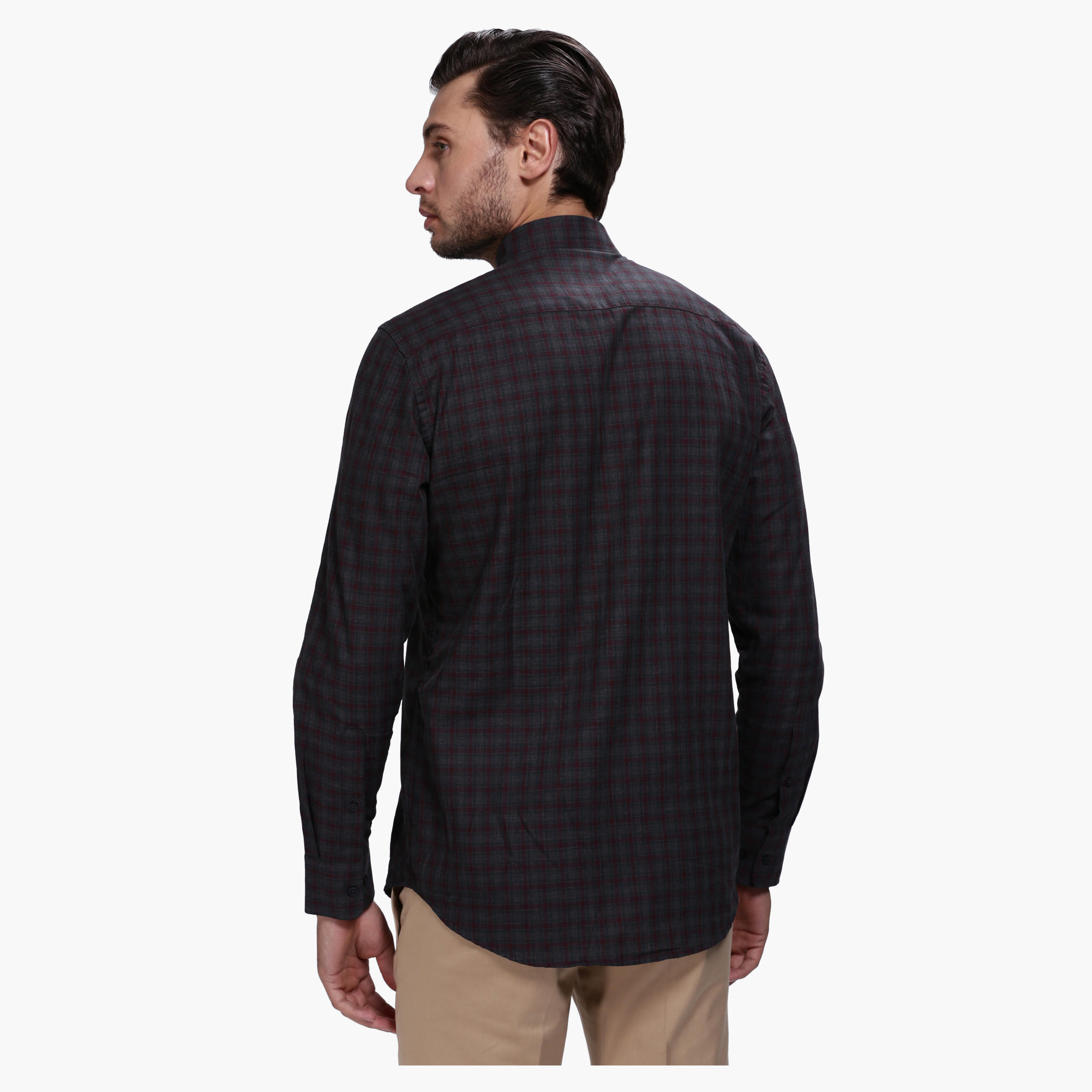 Chequered Shirt with Long Sleeves in Regular Fit-men-clothing-shirts-image-2
