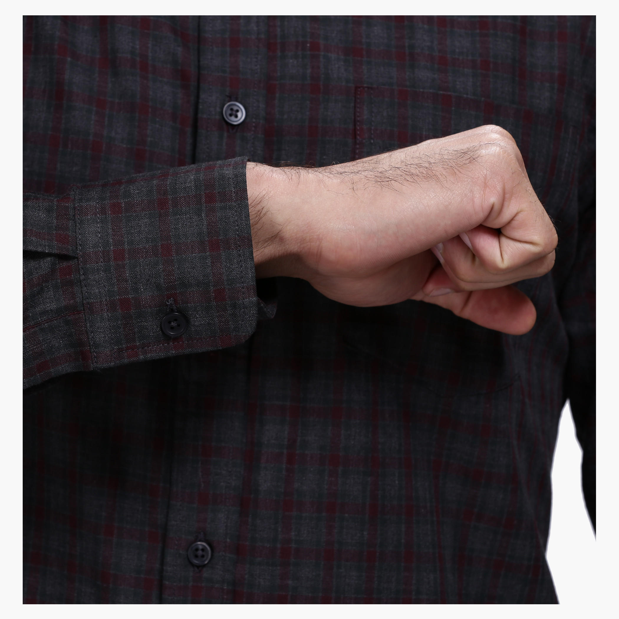 Chequered Shirt with Long Sleeves in Regular Fit-men-clothing-shirts-image-4