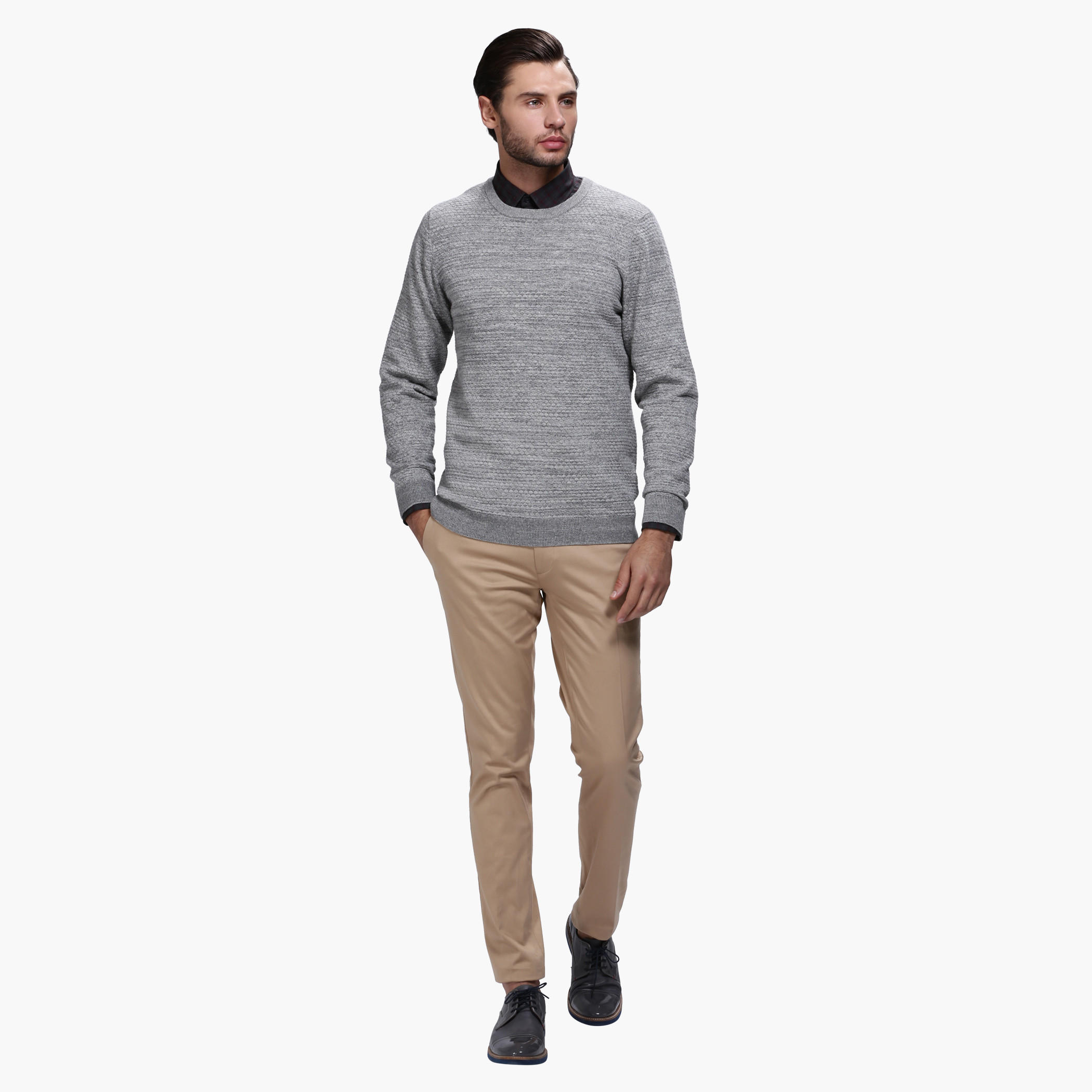 Chequered Shirt with Long Sleeves in Regular Fit-men-clothing-shirts-image-5