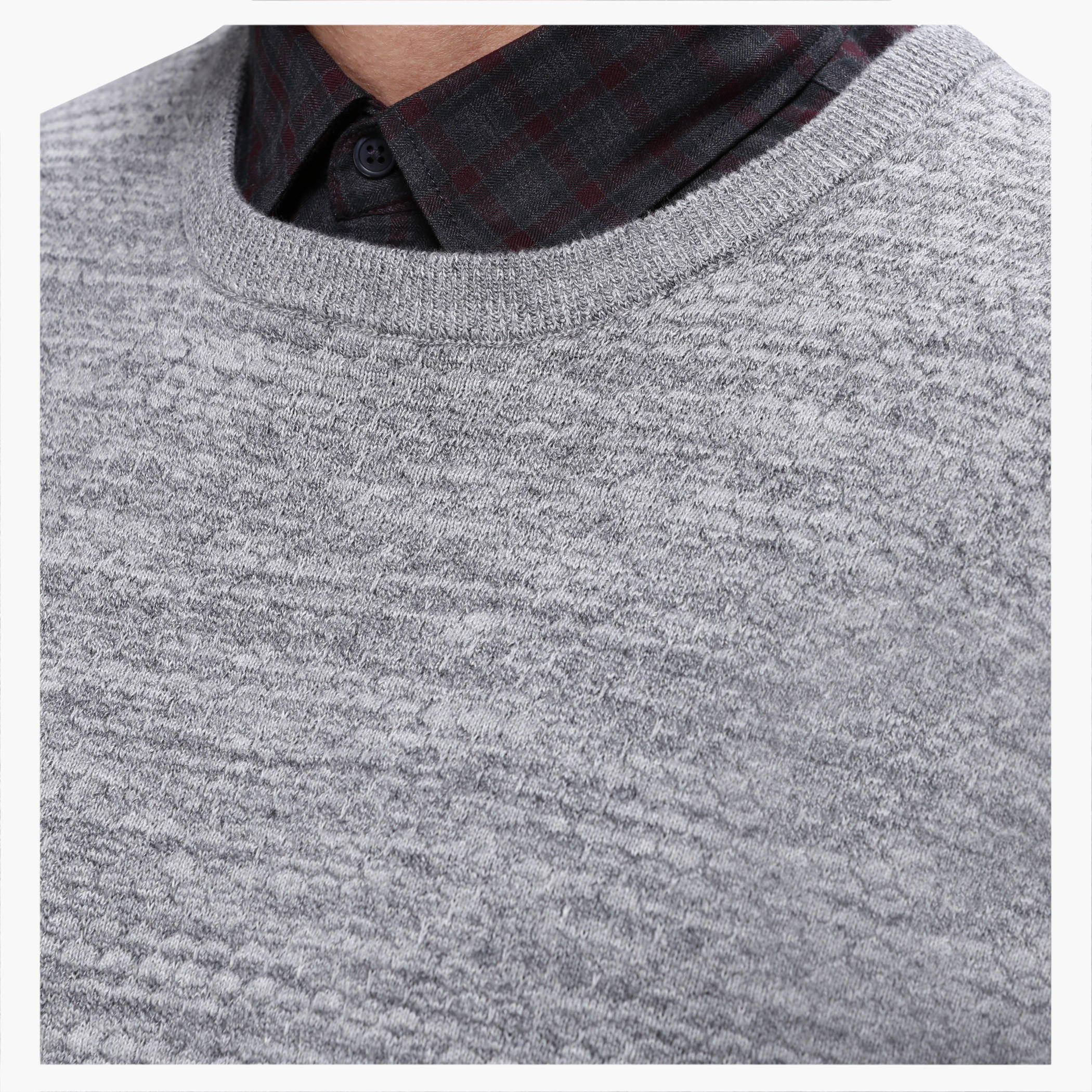 Melange Round Neck Sweater with Long Sleeves in Regular Fit-men-clothing-sweatersandpullovers-image-4