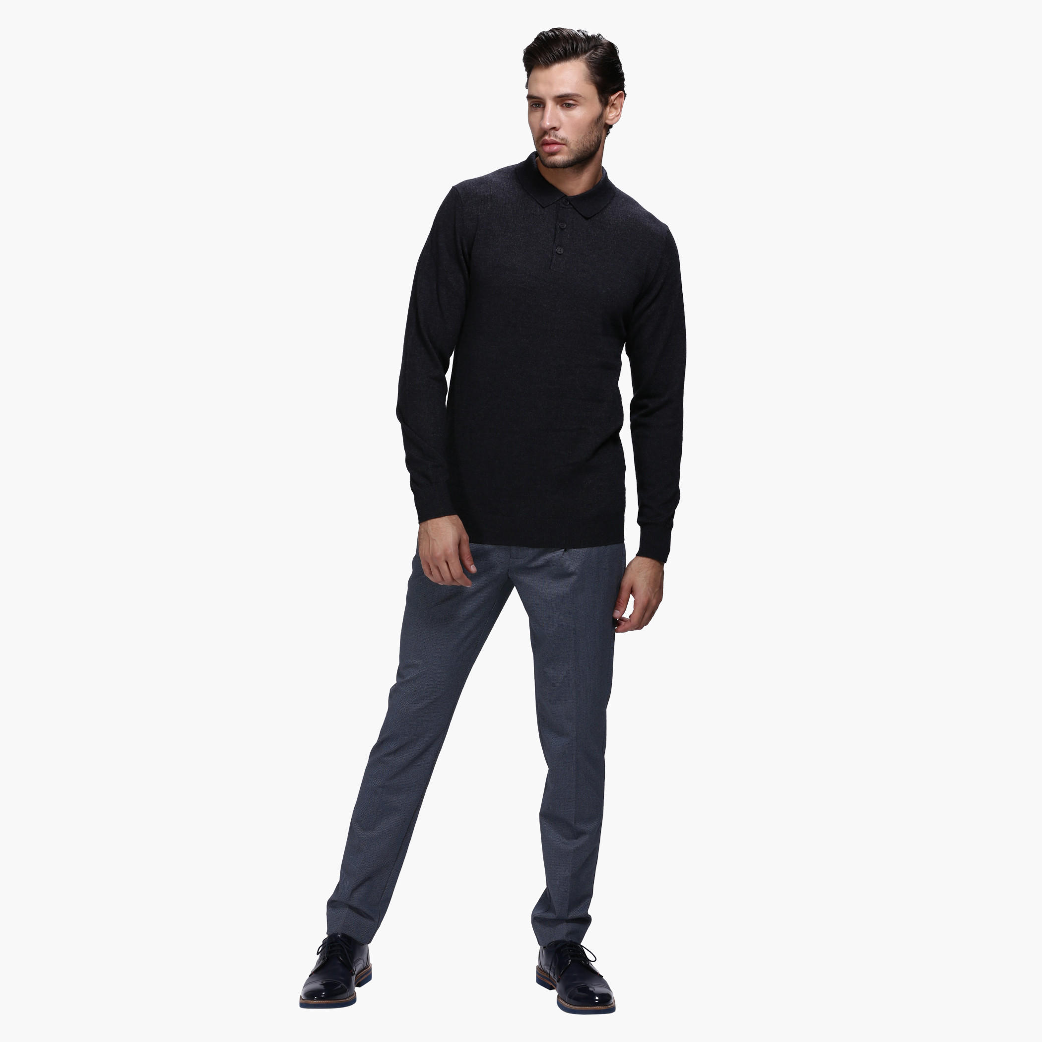 Polo Neck Sweater with Long Sleeves in Regular Fit-men-clothing-sweatersandpullovers-image-5