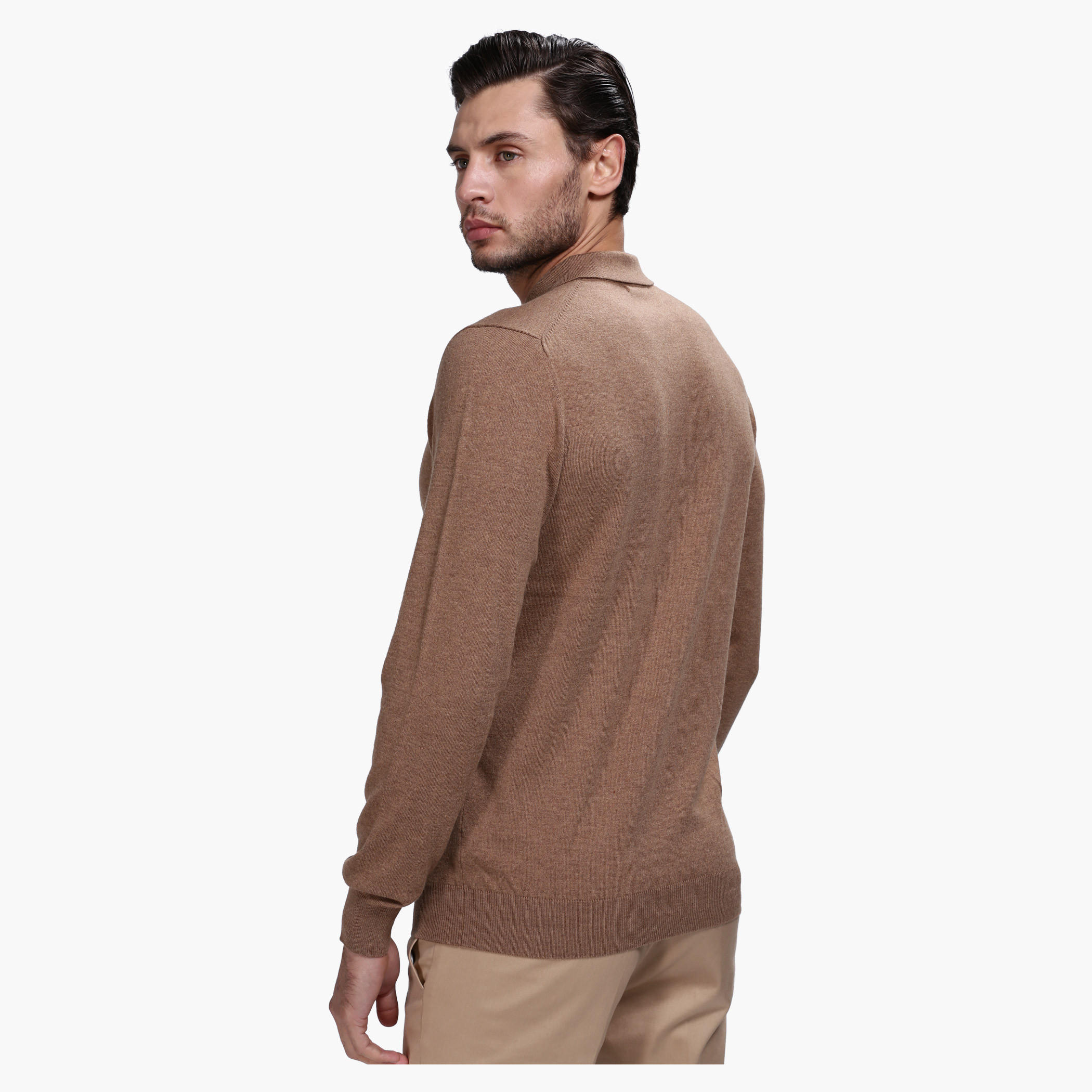 Polo Neck Sweater with Long Sleeves in Regular Fit-men-clothing-sweatersandpullovers-image-7