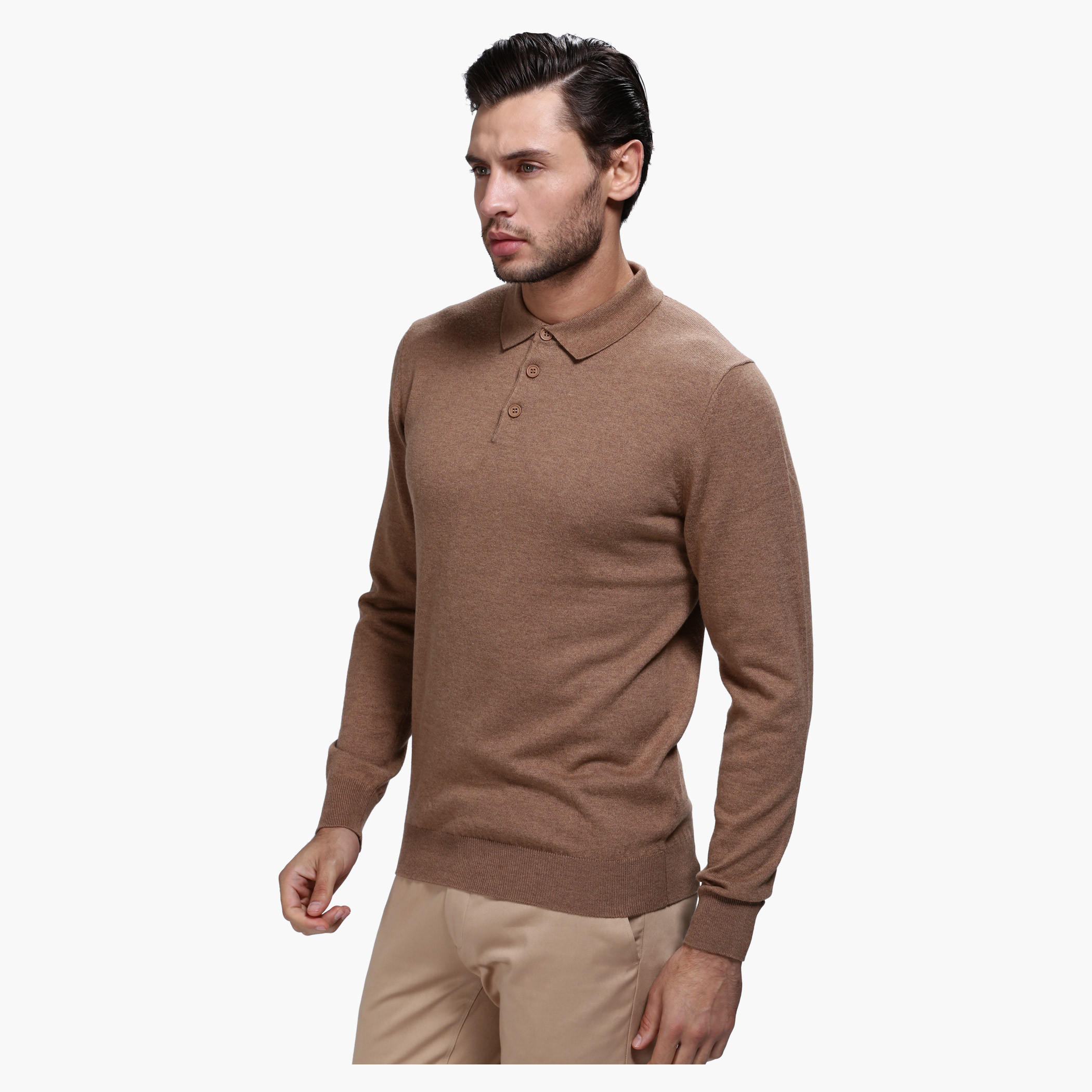 Polo Neck Sweater with Long Sleeves in Regular Fit-men-clothing-sweatersandpullovers-image-8