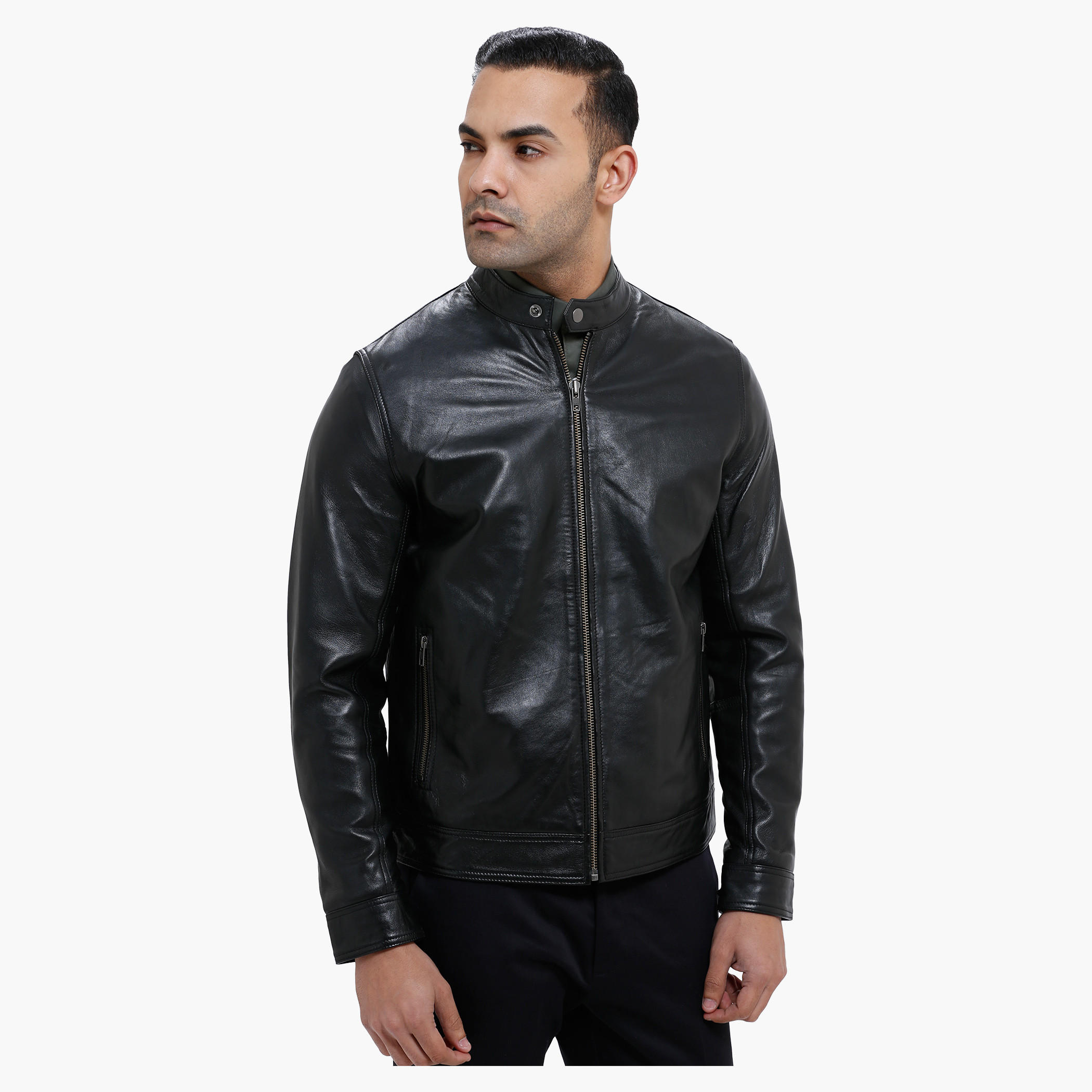 Long Sleeves Leather Jacket with Zip Closure-men-clothing-jacketsandblazers-jackets-image-1