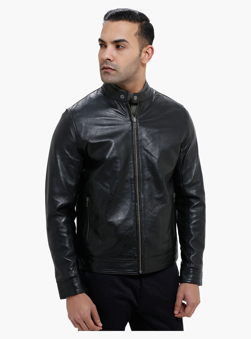 Long Sleeves Leather Jacket with Zip Closure-men-clothing-jacketsandblazers-jackets-image-1