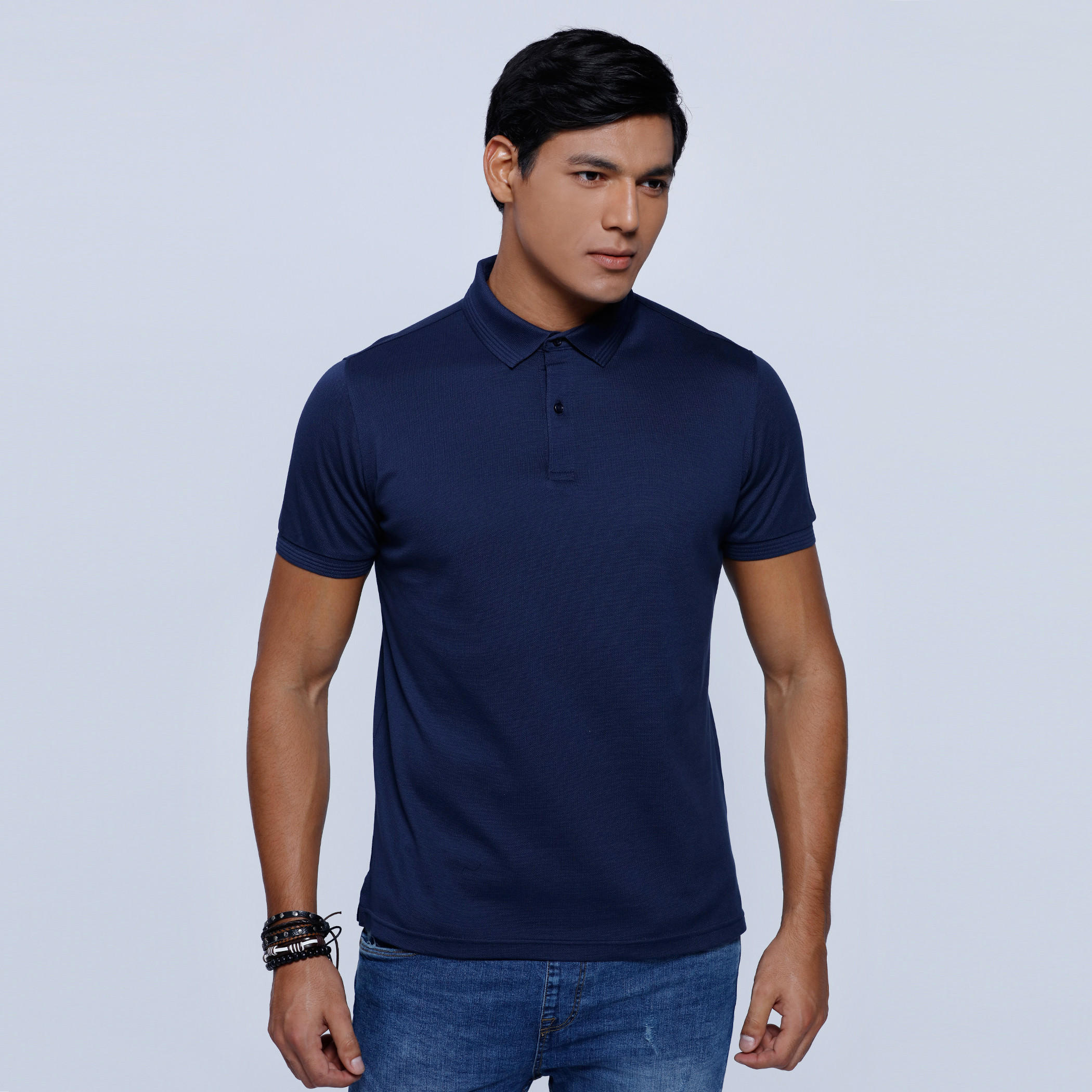 Polo Neck T-Shirt with Short Sleeves-men-clothing-tshirtsandpolos-polos-image-1
