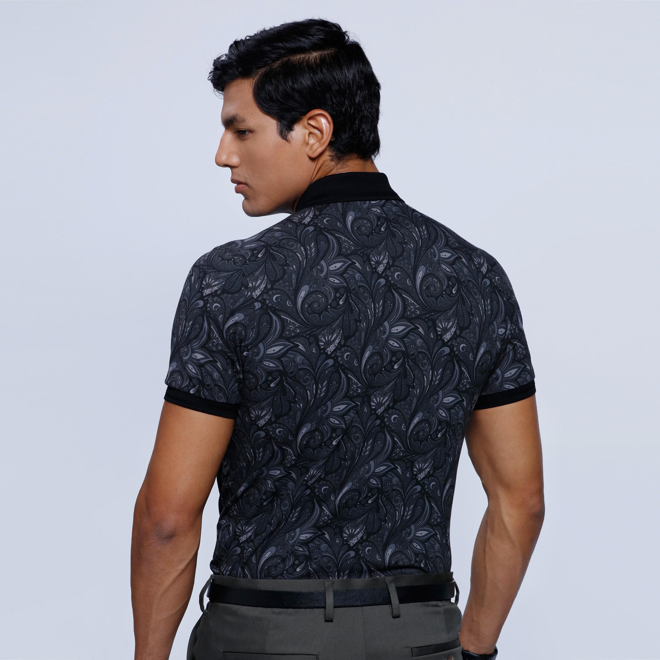 Printed T-Shirt with Polo Neck and Short Sleeves-men-clothing-tshirtsandpolos-polos-image-2