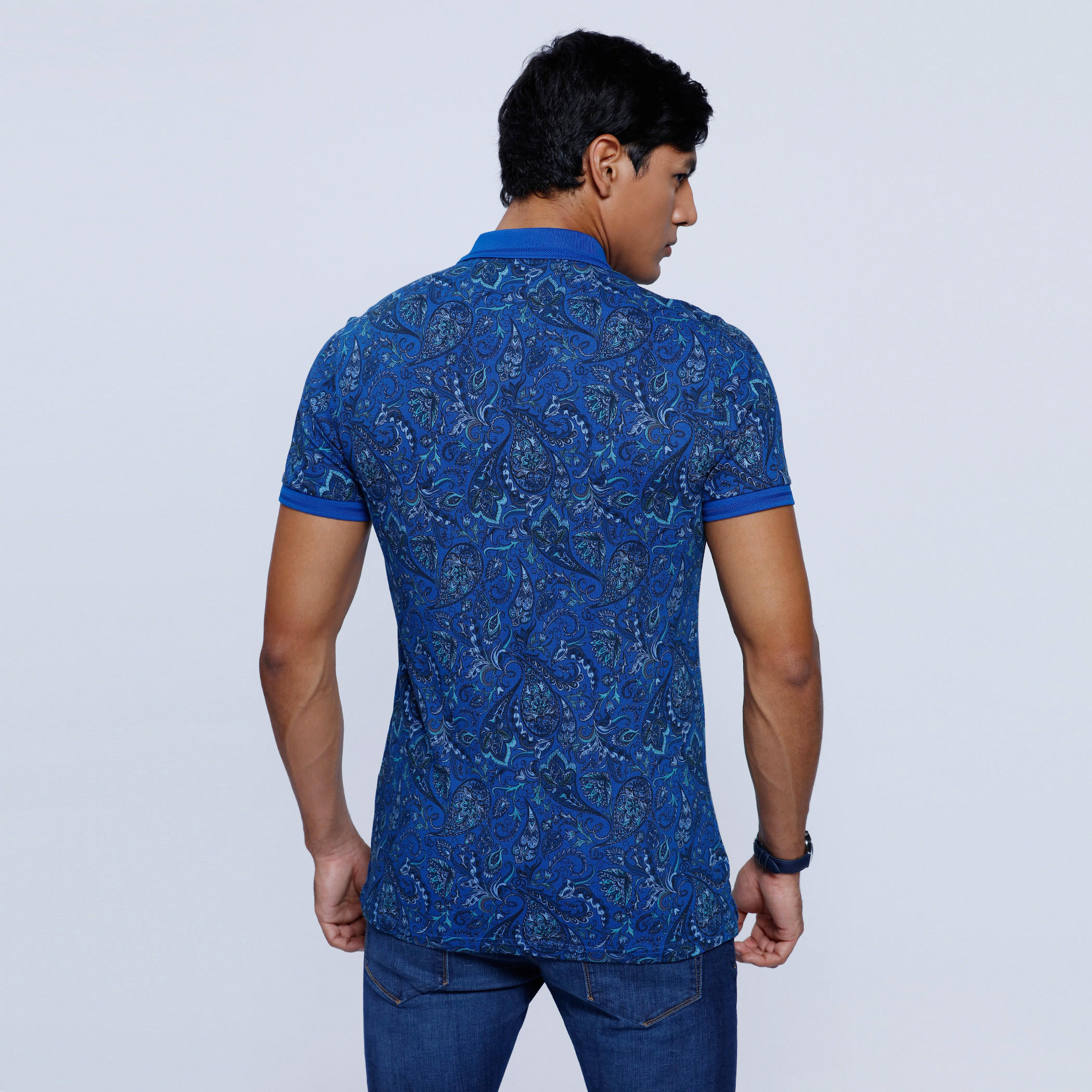 Printed T-Shirt with Polo Neck and Short Sleeves-men-clothing-tshirtsandpolos-polos-image-2
