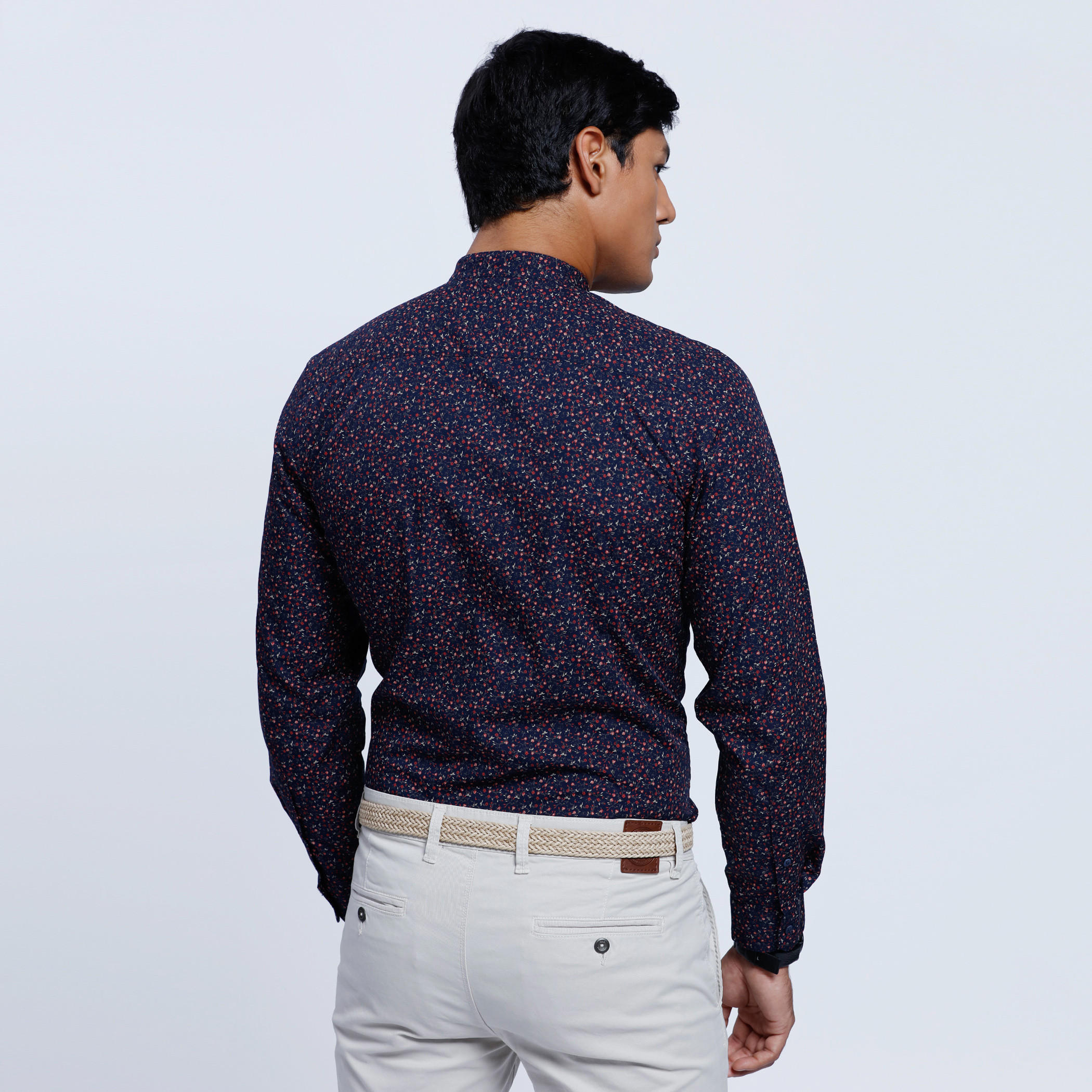 Printed Shirt wit Mandarin Collar and long Sleeves-men-clothing-shirts-image-2