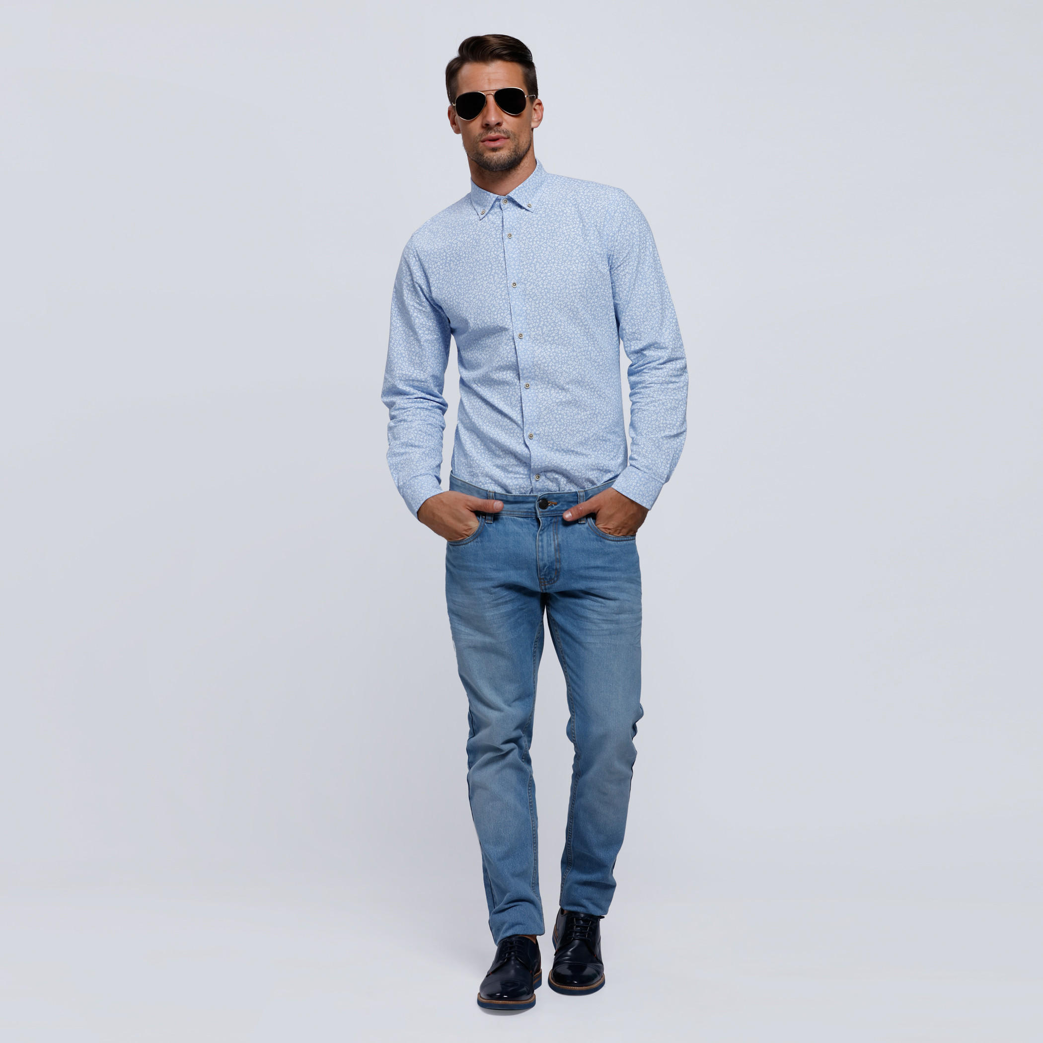 Printed Long Sleeves Shirt with Complete Placket-men-clothing-shirts-image-1