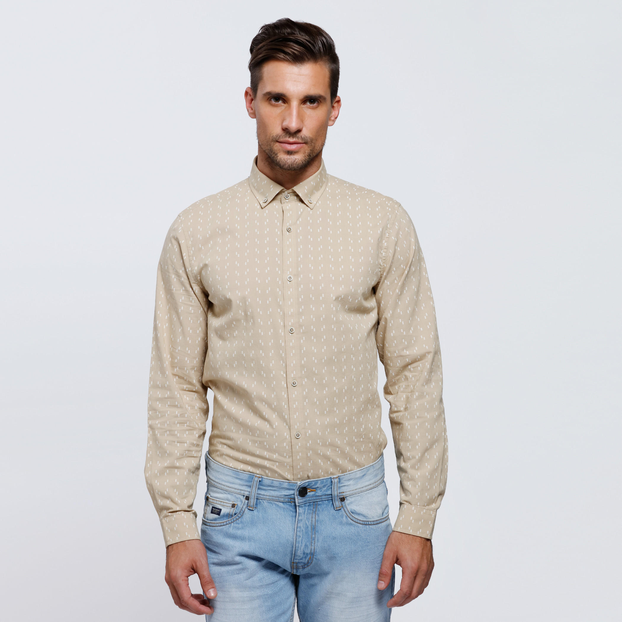 Printed Shirt with Complete Placket and Long Sleeves-men-clothing-shirts-image-1