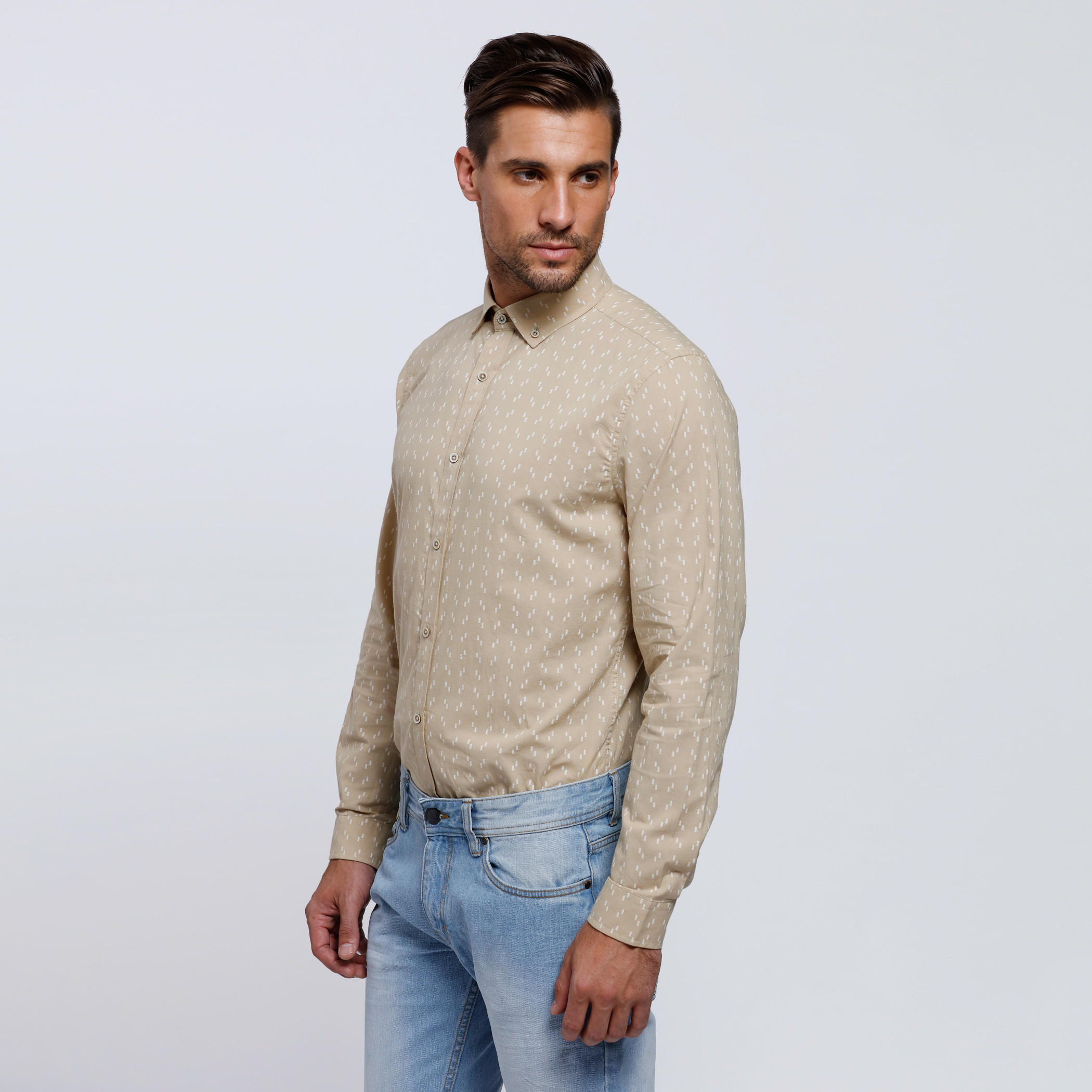 Printed Shirt with Complete Placket and Long Sleeves-men-clothing-shirts-image-3