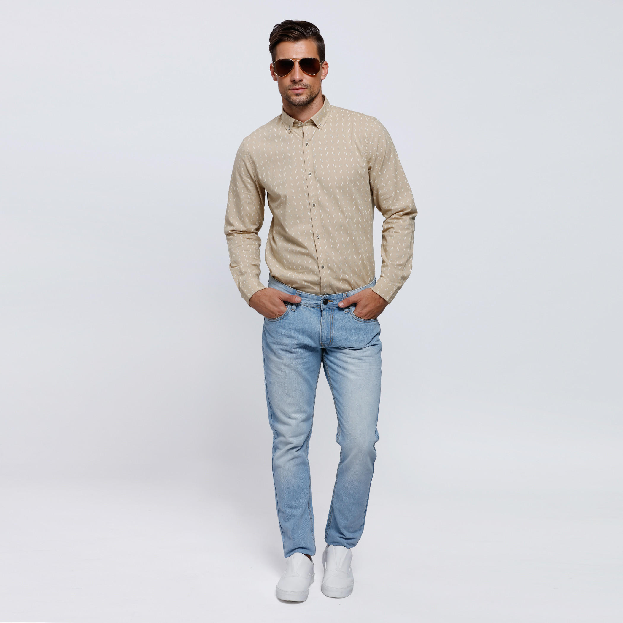 Printed Shirt with Complete Placket and Long Sleeves-men-clothing-shirts-image-5