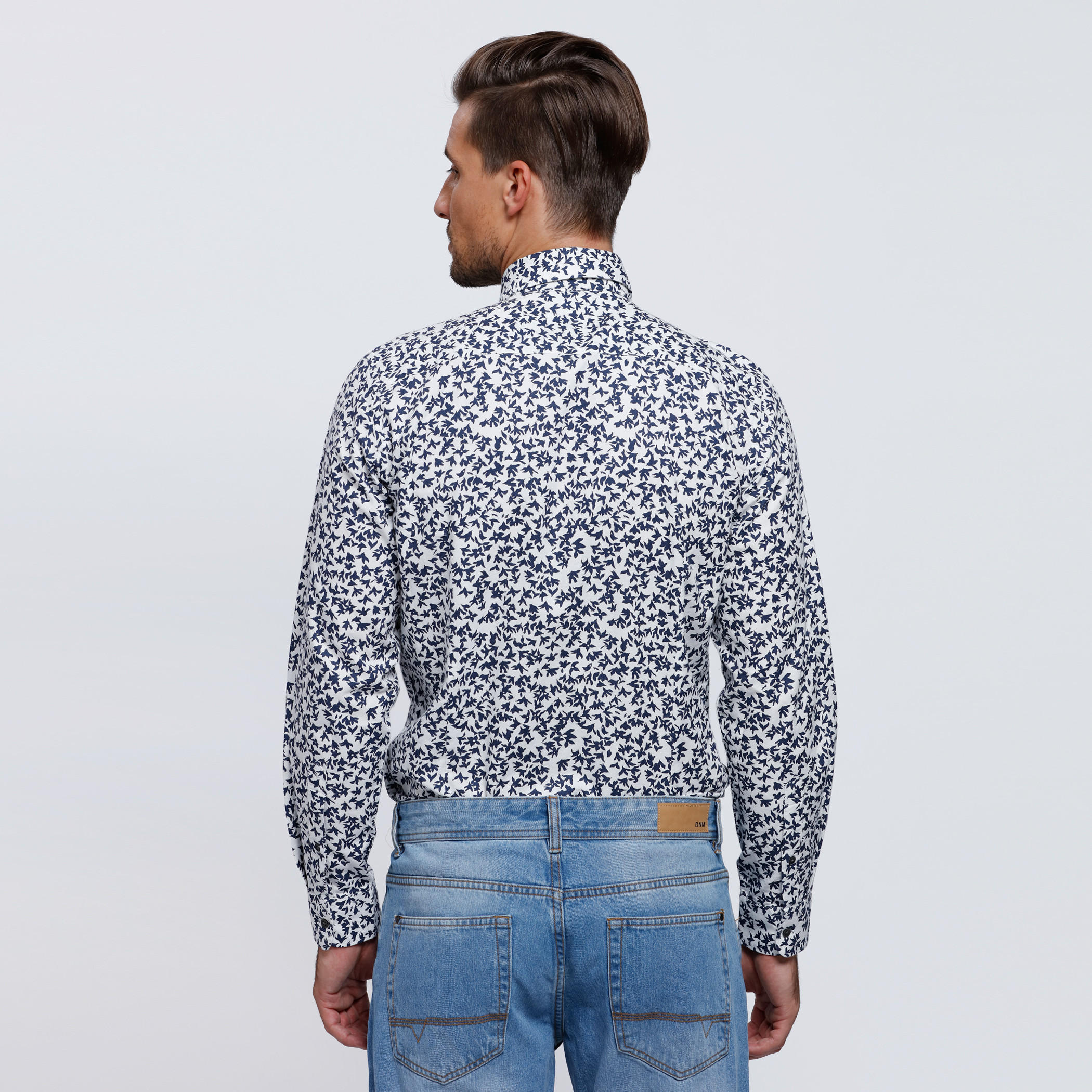 Printed Shirt with Complete Placket and Long Sleeves-men-clothing-shirts-image-2
