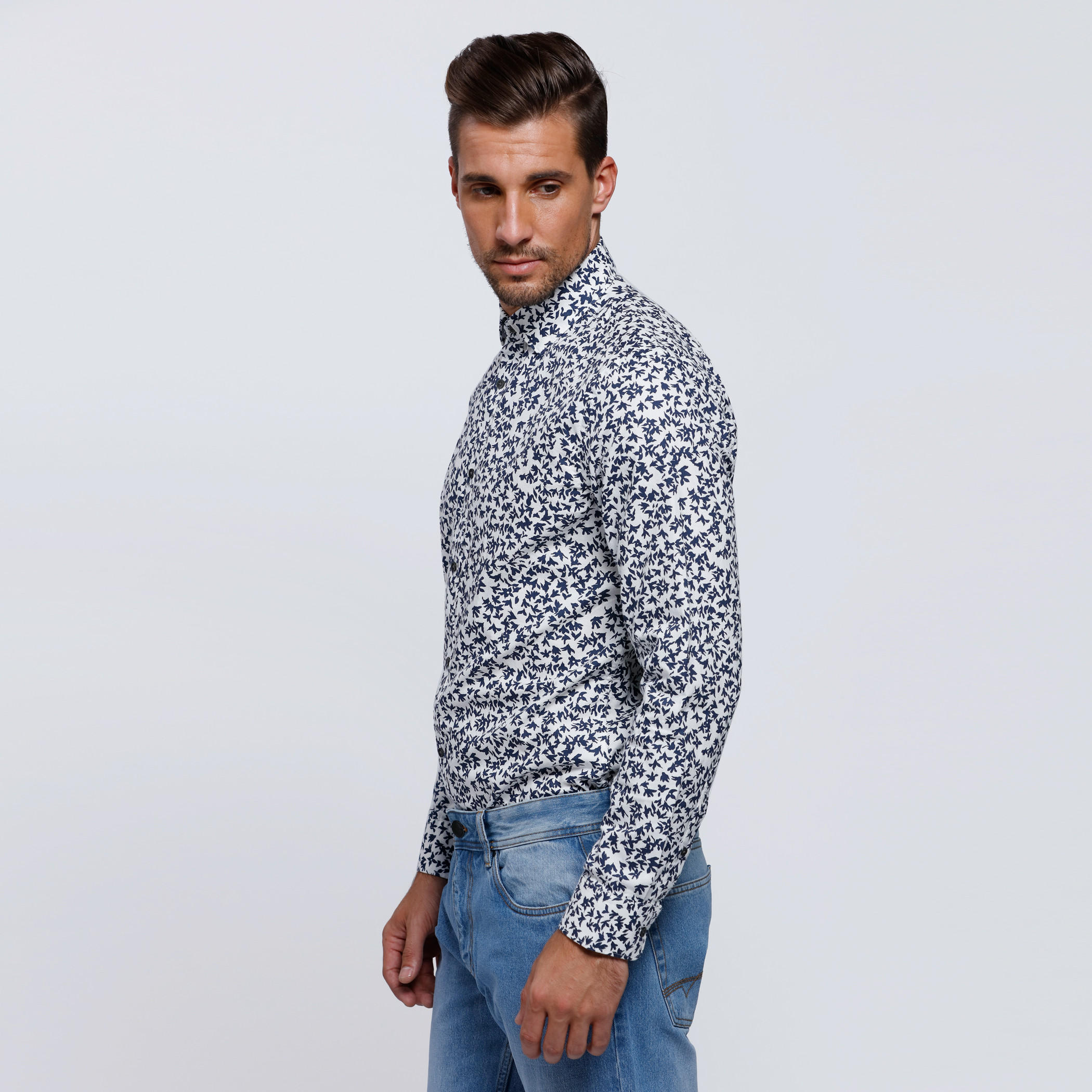 Printed Shirt with Complete Placket and Long Sleeves-men-clothing-shirts-image-3