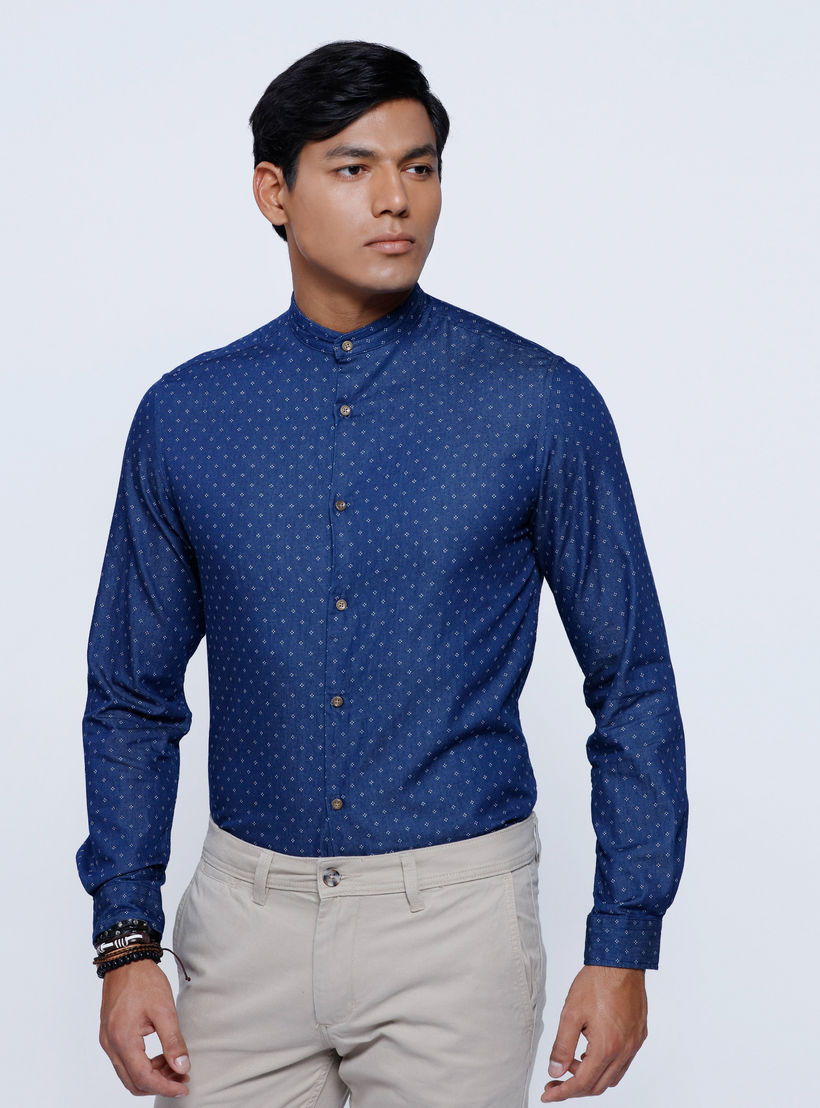 Mandarin Printed Shirt-men-clothing-shirts-image-1