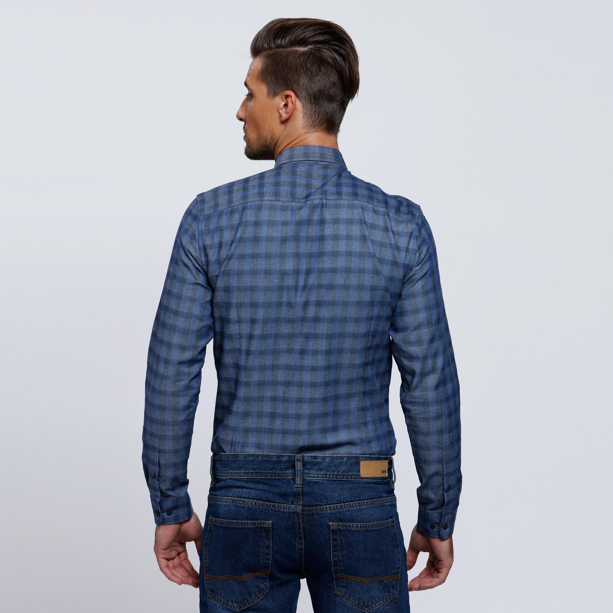 Chequered Shirt with Complete Placket and Long Sleeves-men-clothing-shirts-image-2