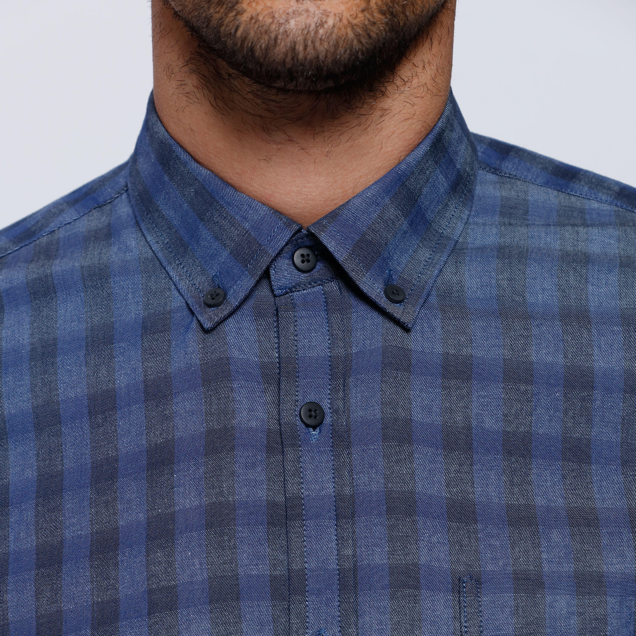Chequered Shirt with Complete Placket and Long Sleeves-men-clothing-shirts-image-4