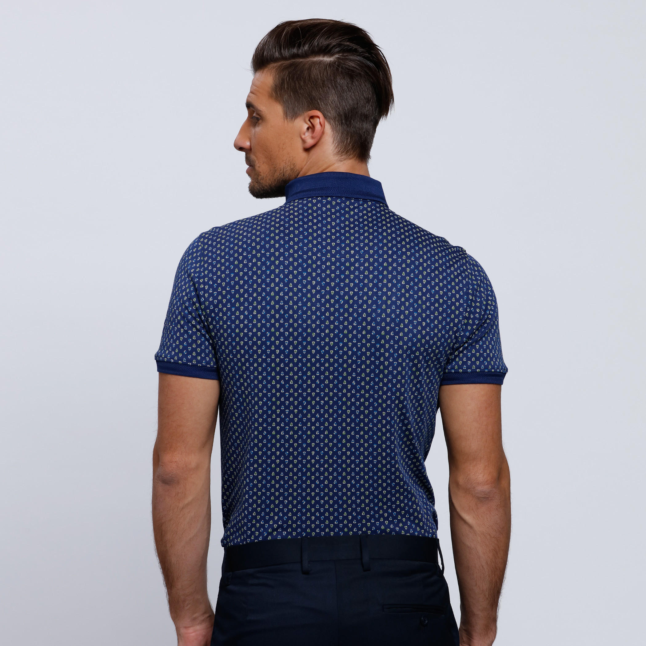 Printed Round Neck T-Shirt with Short Sleeves-men-clothing-tshirtsandpolos-polos-image-2