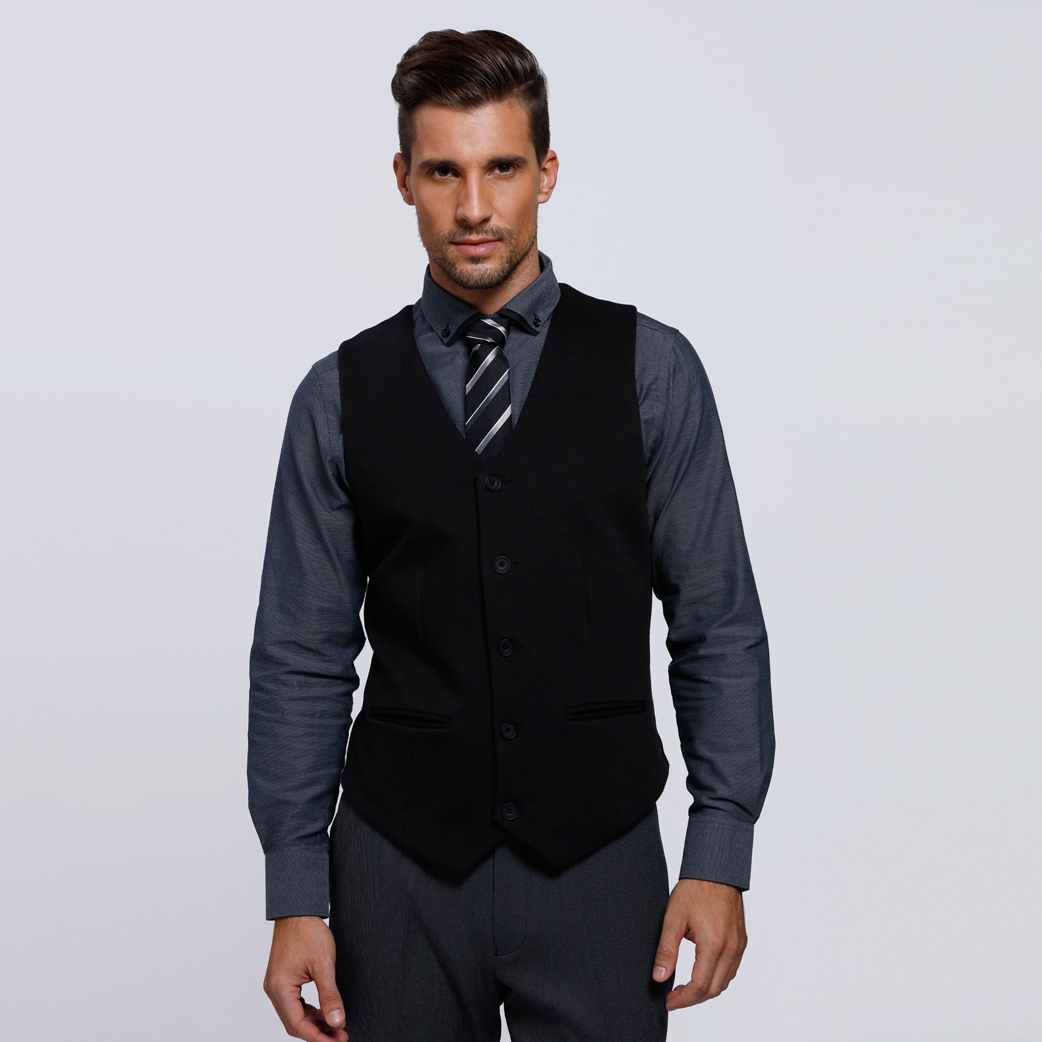 Sleeveless Waistcoat with Complete Placket and Patch Pockets-men-clothing-jacketsandblazers-coats-image-6