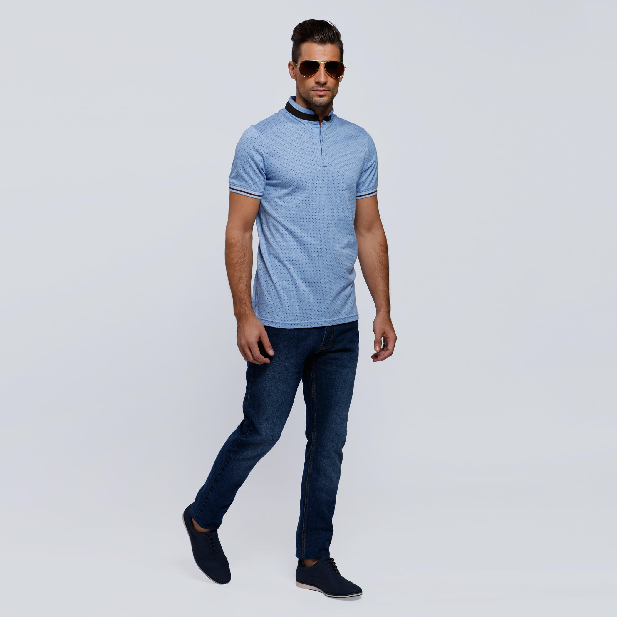 Printed T-Shirt with Short Sleeves-men-clothing-tshirtsandpolos-polos-image-5