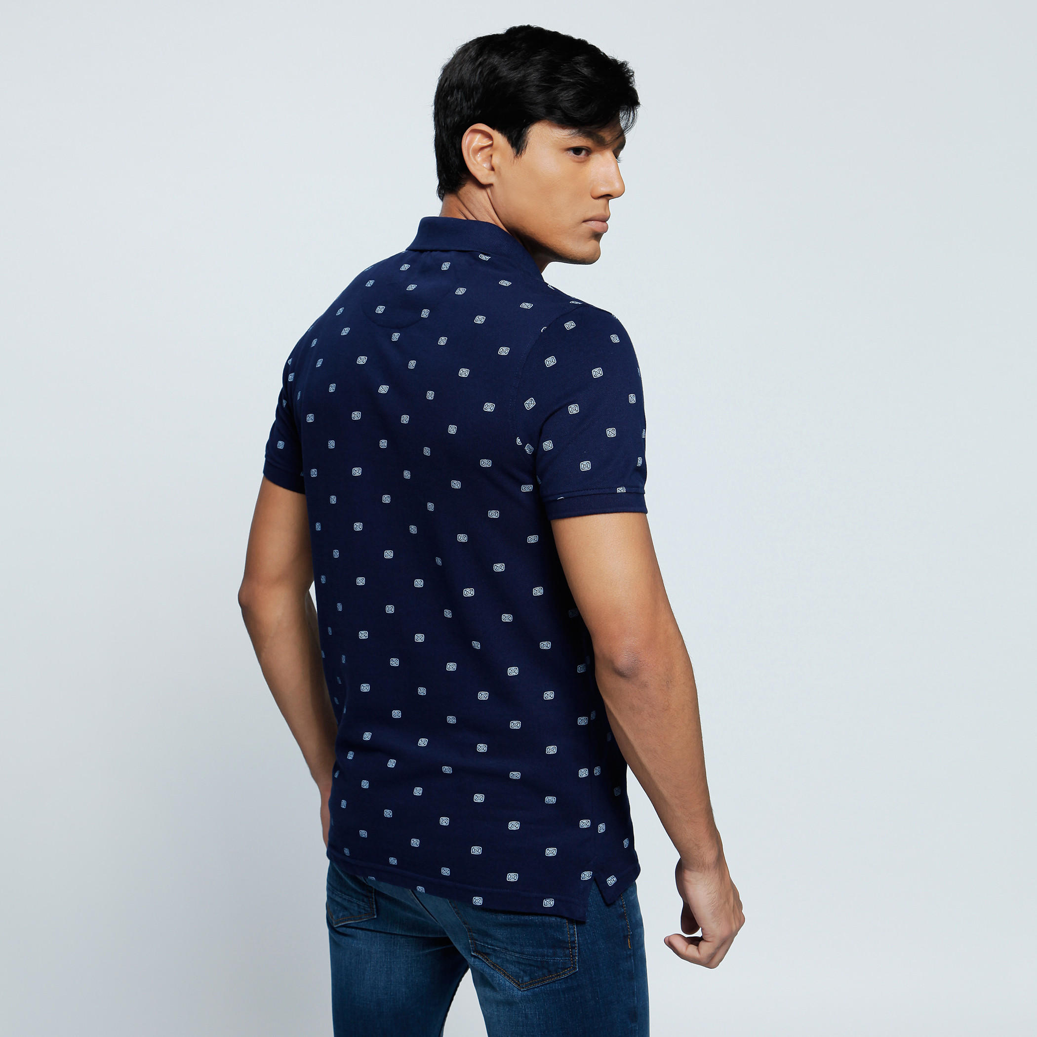 Printed Polo Neck T-Shirt with Short Sleeves-men-clothing-tshirtsandpolos-polos-image-2