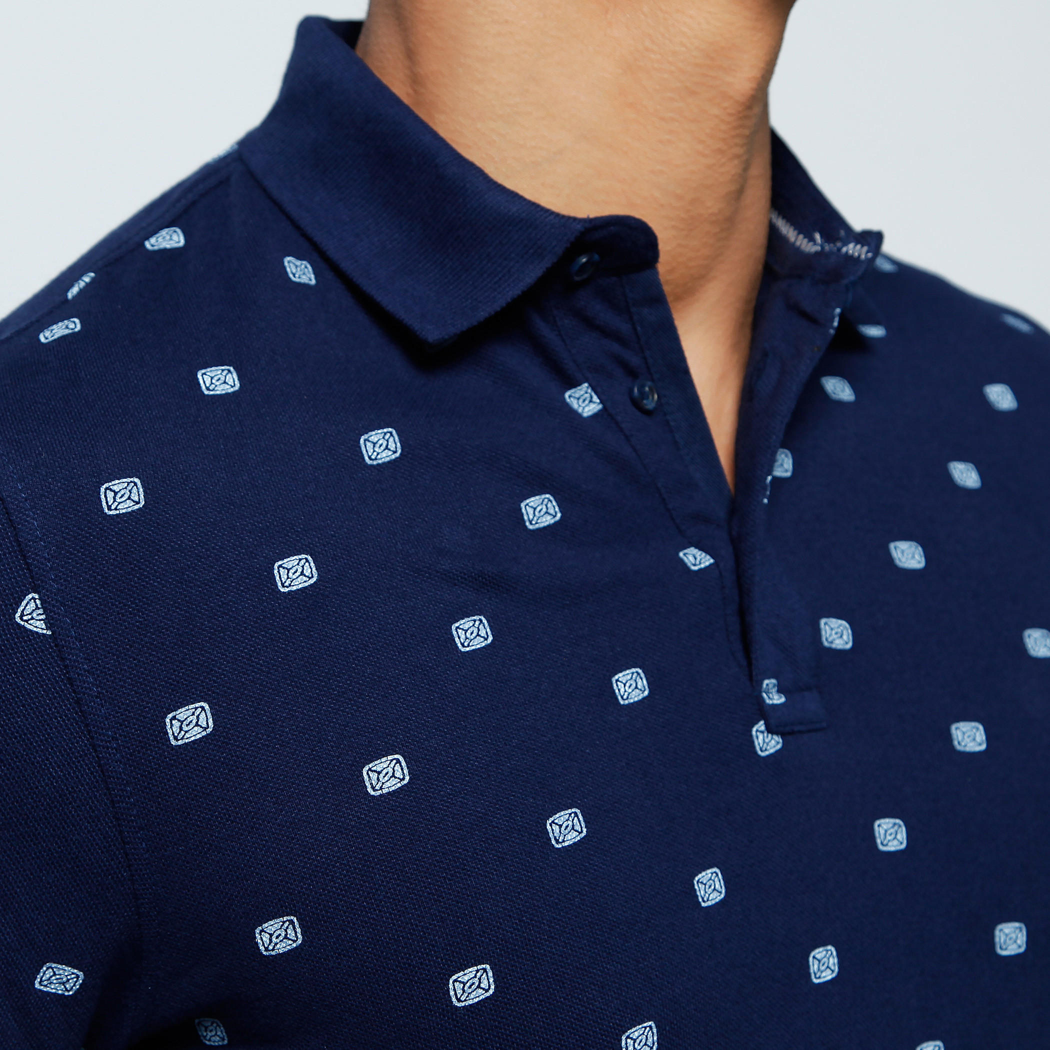 Printed Polo Neck T-Shirt with Short Sleeves-men-clothing-tshirtsandpolos-polos-image-4