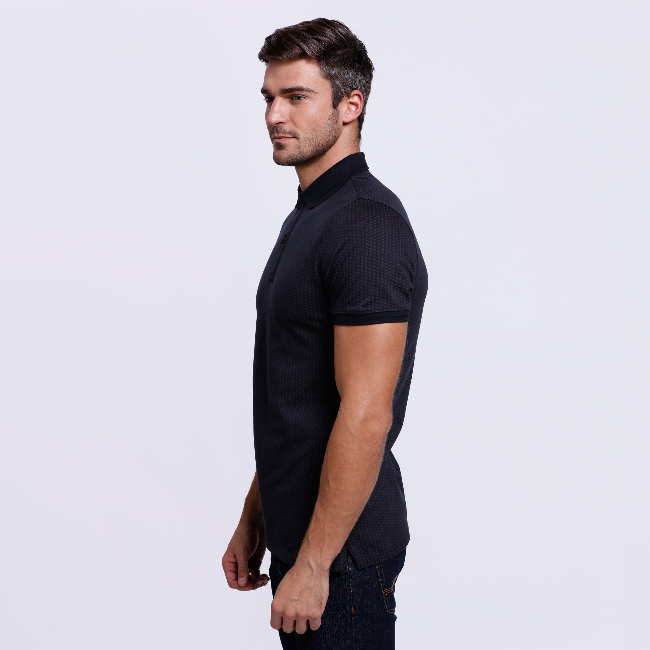 Polo Neck T-Shirt with Short Sleeves-men-clothing-tshirtsandpolos-polos-image-3