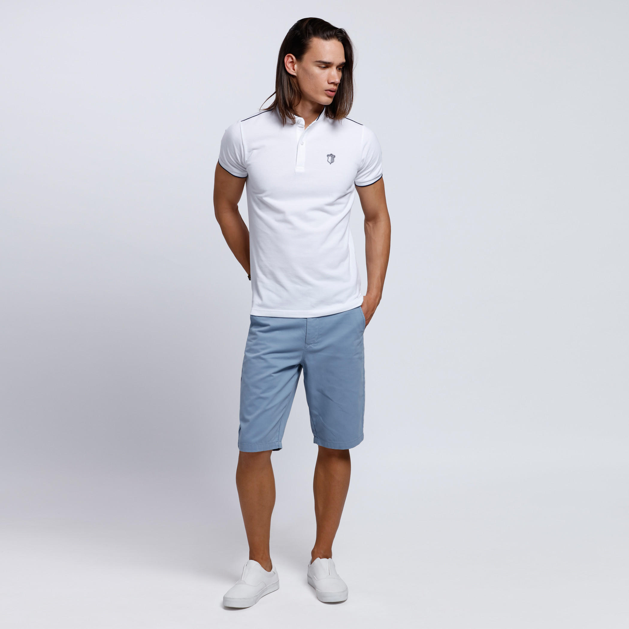Mandarin Neck T-Shirt with Short Sleeves-men-clothing-tshirtsandpolos-tshirts-image-5