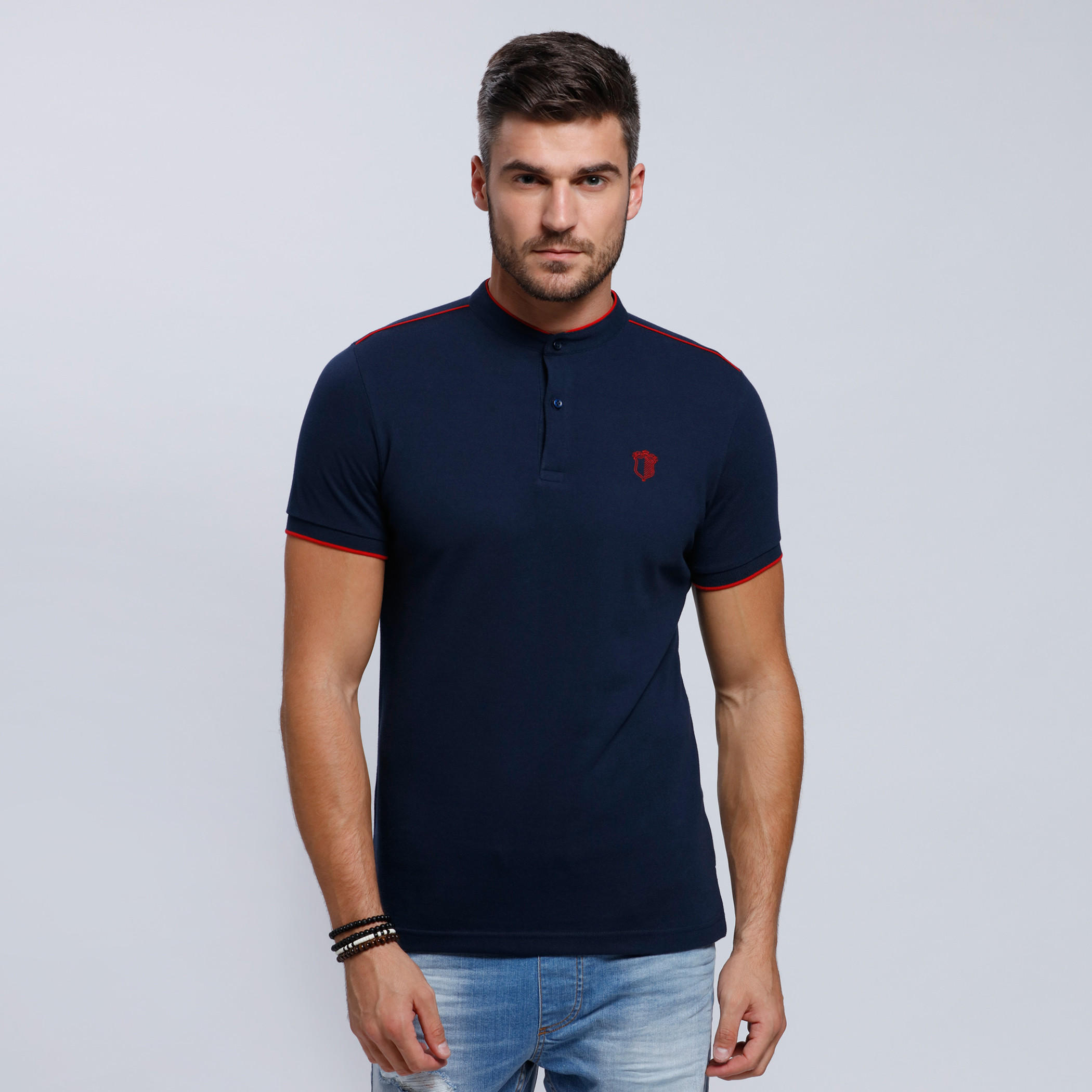 Henley Neck T-Shirt with Short Sleeves-men-clothing-tshirtsandpolos-tshirts-image-5