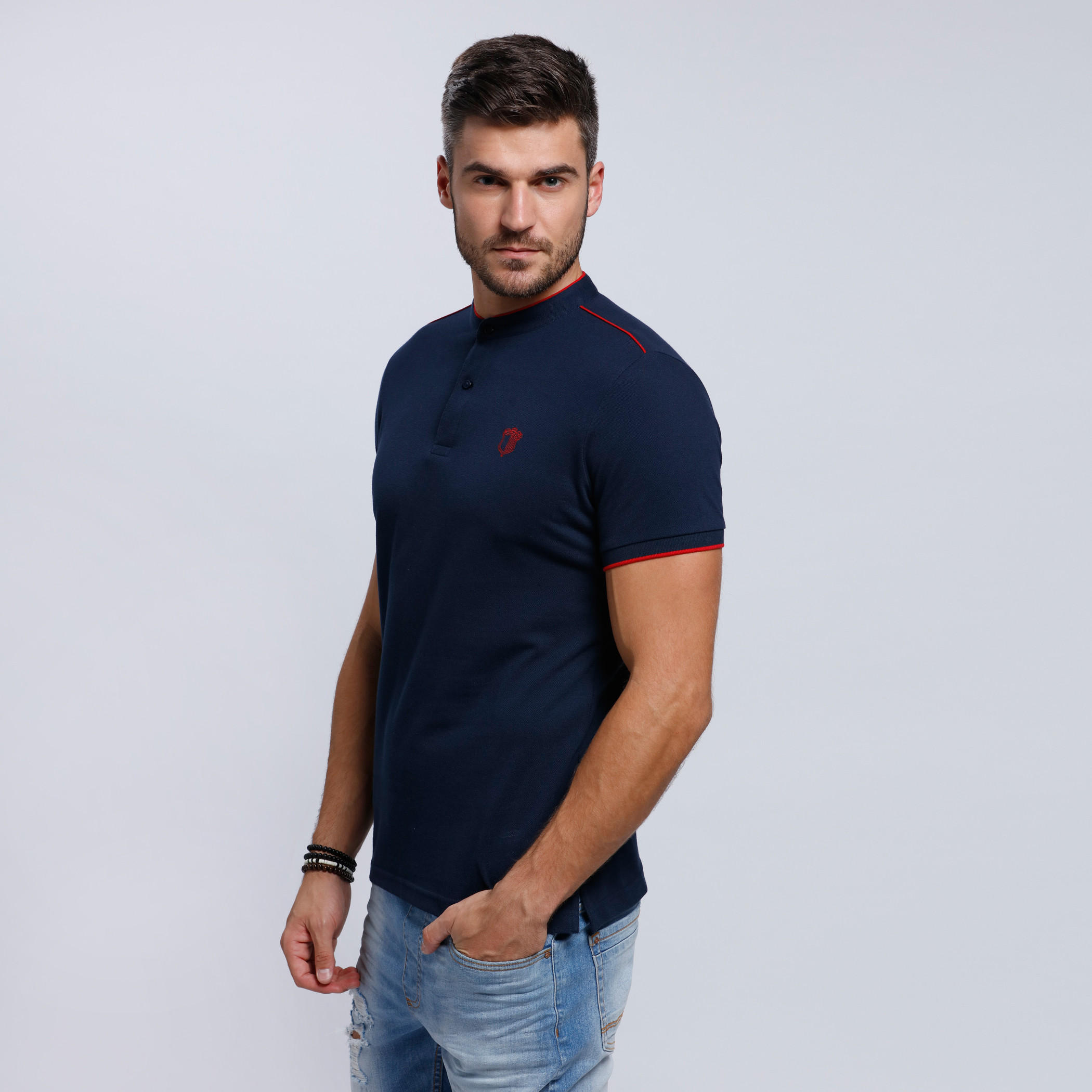 Henley Neck T-Shirt with Short Sleeves-men-clothing-tshirtsandpolos-tshirts-image-3
