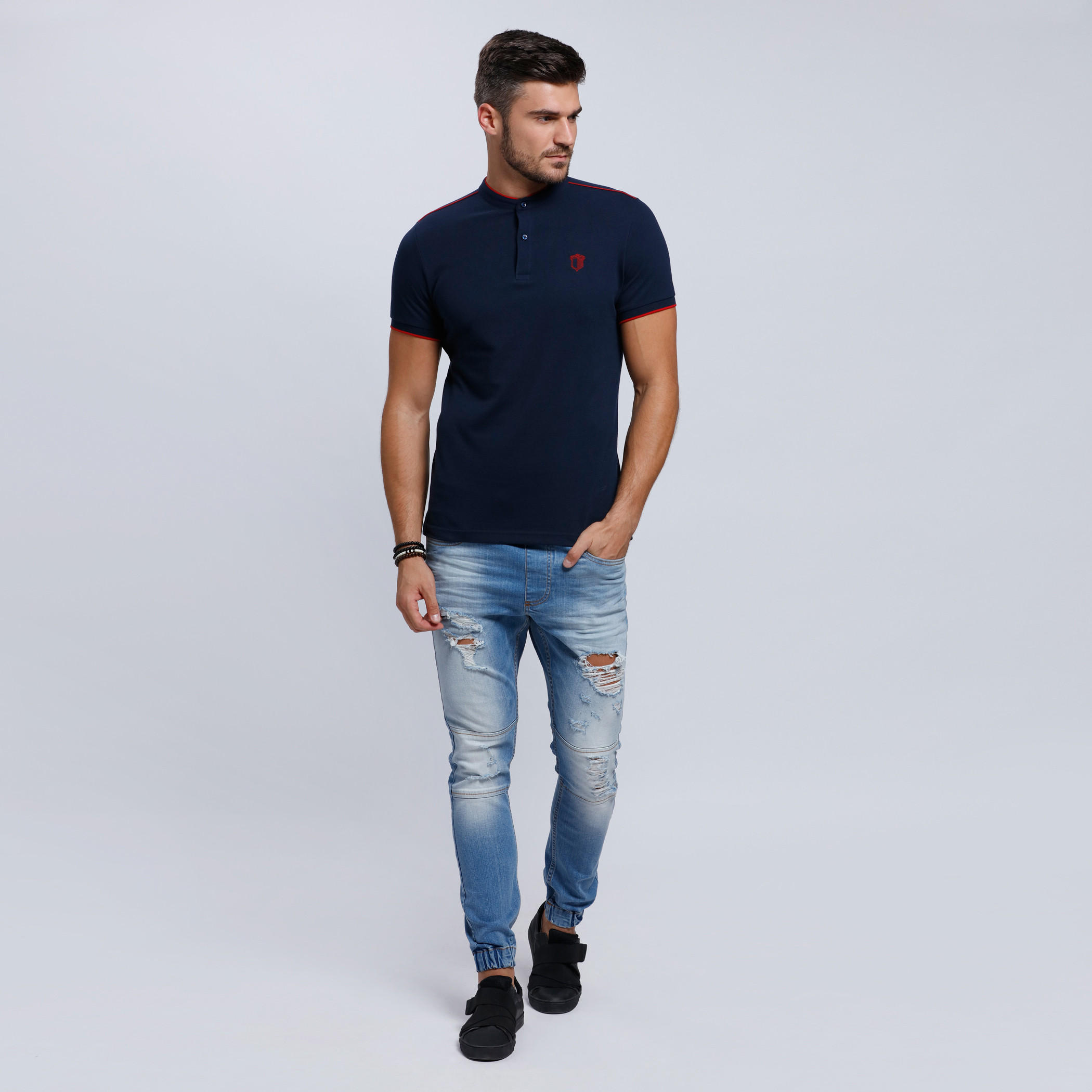 Henley Neck T-Shirt with Short Sleeves-men-clothing-tshirtsandpolos-tshirts-image-1
