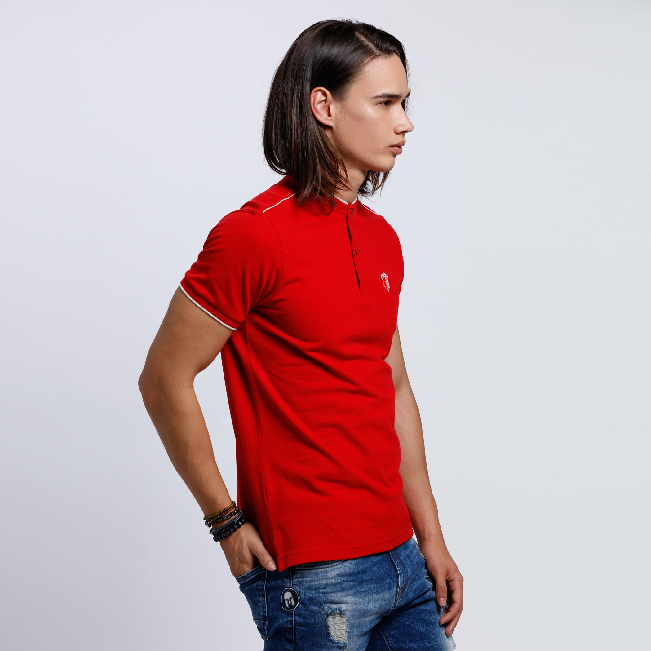Mandarin Neck T-Shirt with Short Sleeves-men-clothing-tshirtsandpolos-tshirts-image-3