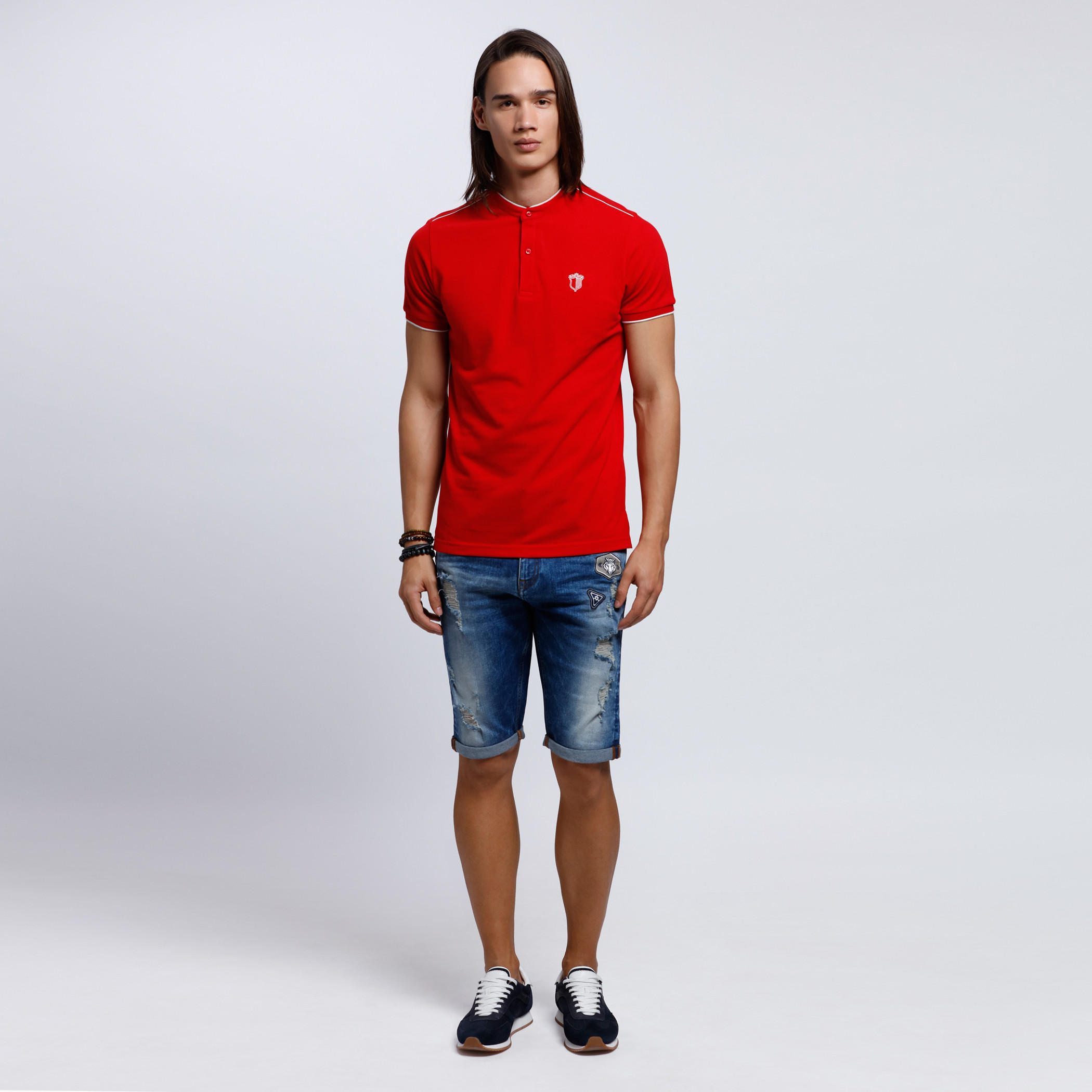 Mandarin Neck T-Shirt with Short Sleeves-men-clothing-tshirtsandpolos-tshirts-image-5