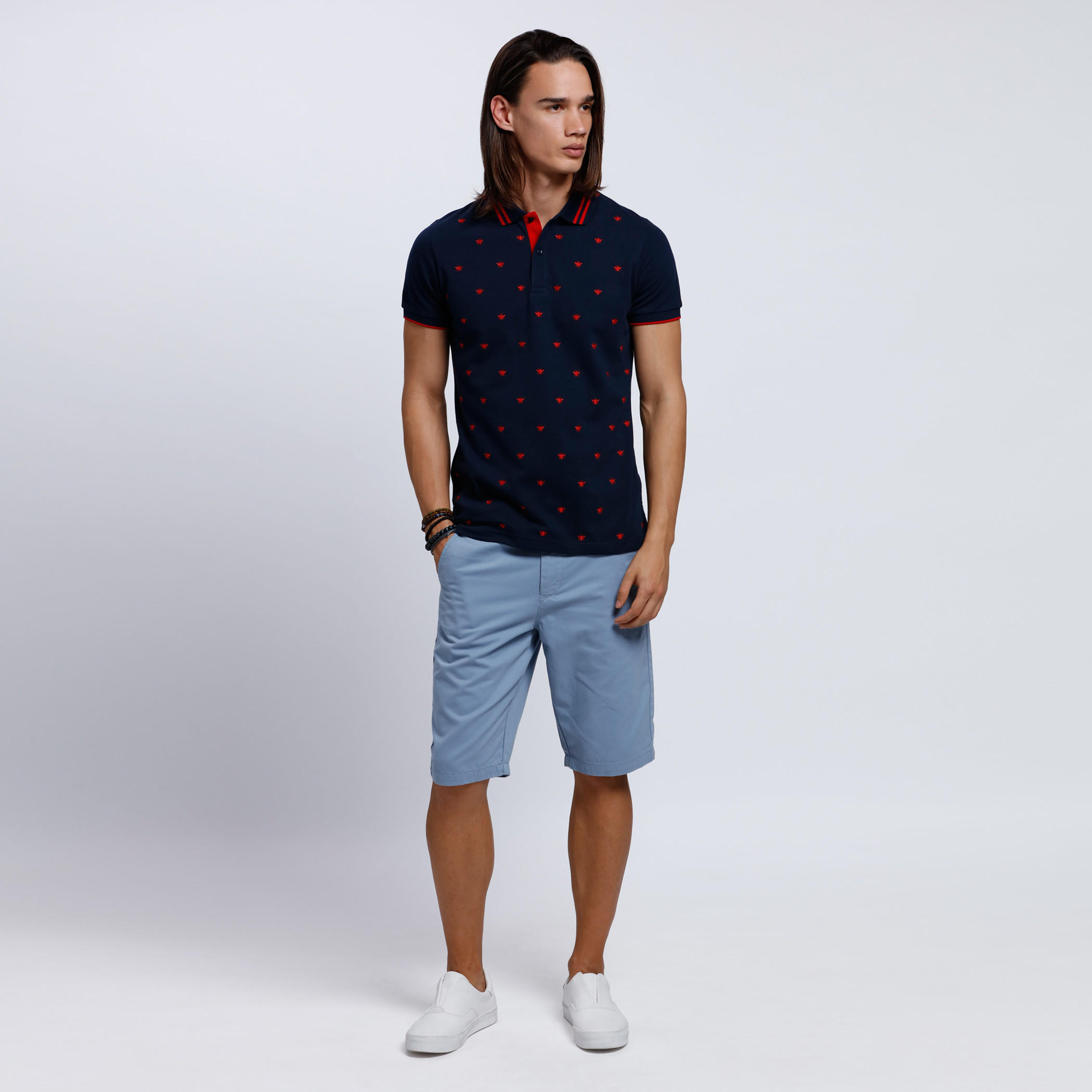 Printed Polo Neck T-Shirt with Short Sleeves-men-clothing-tshirtsandpolos-polos-image-5