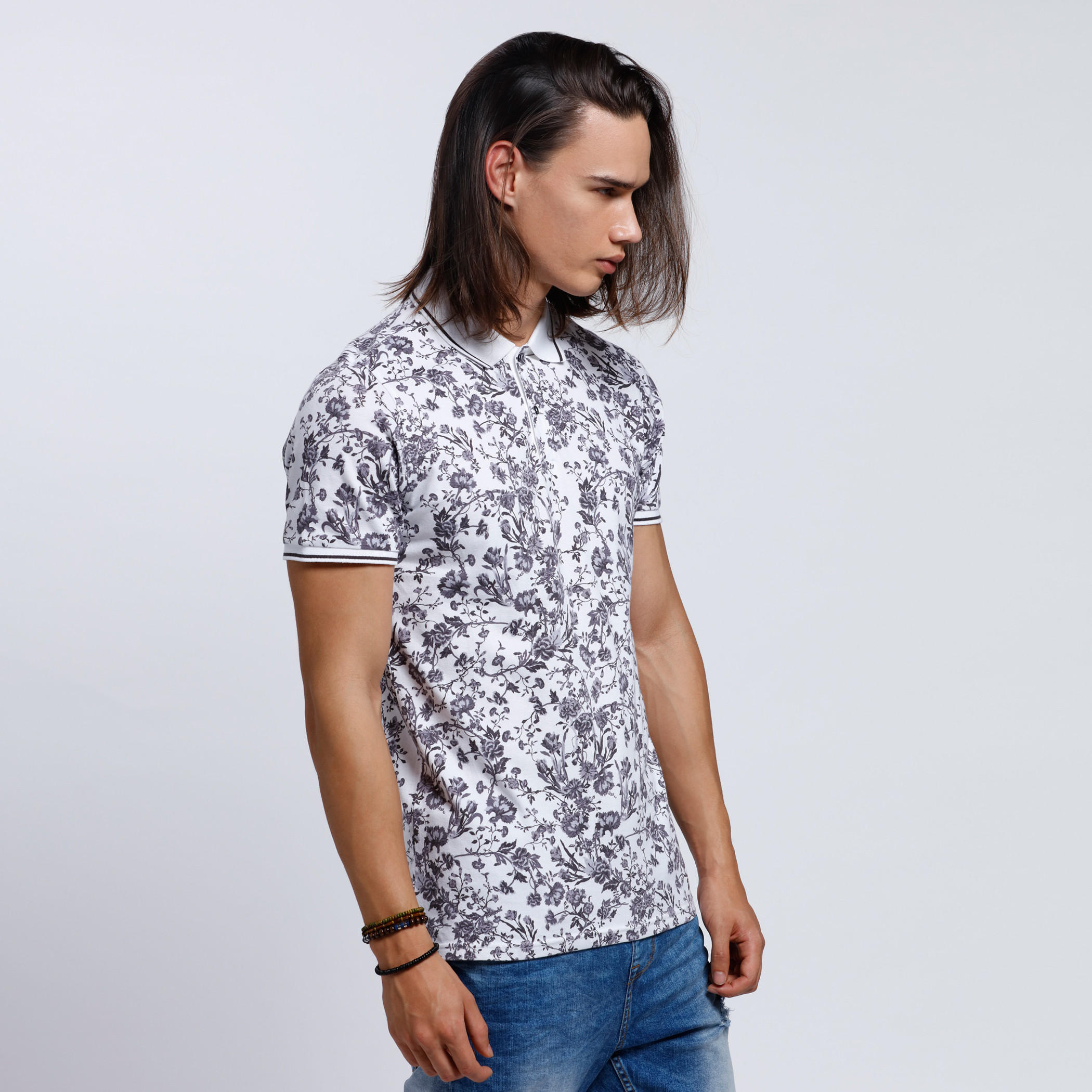 Printed Polo Neck T-Shirt with Short Sleeves-men-clothing-tshirtsandpolos-polos-image-3
