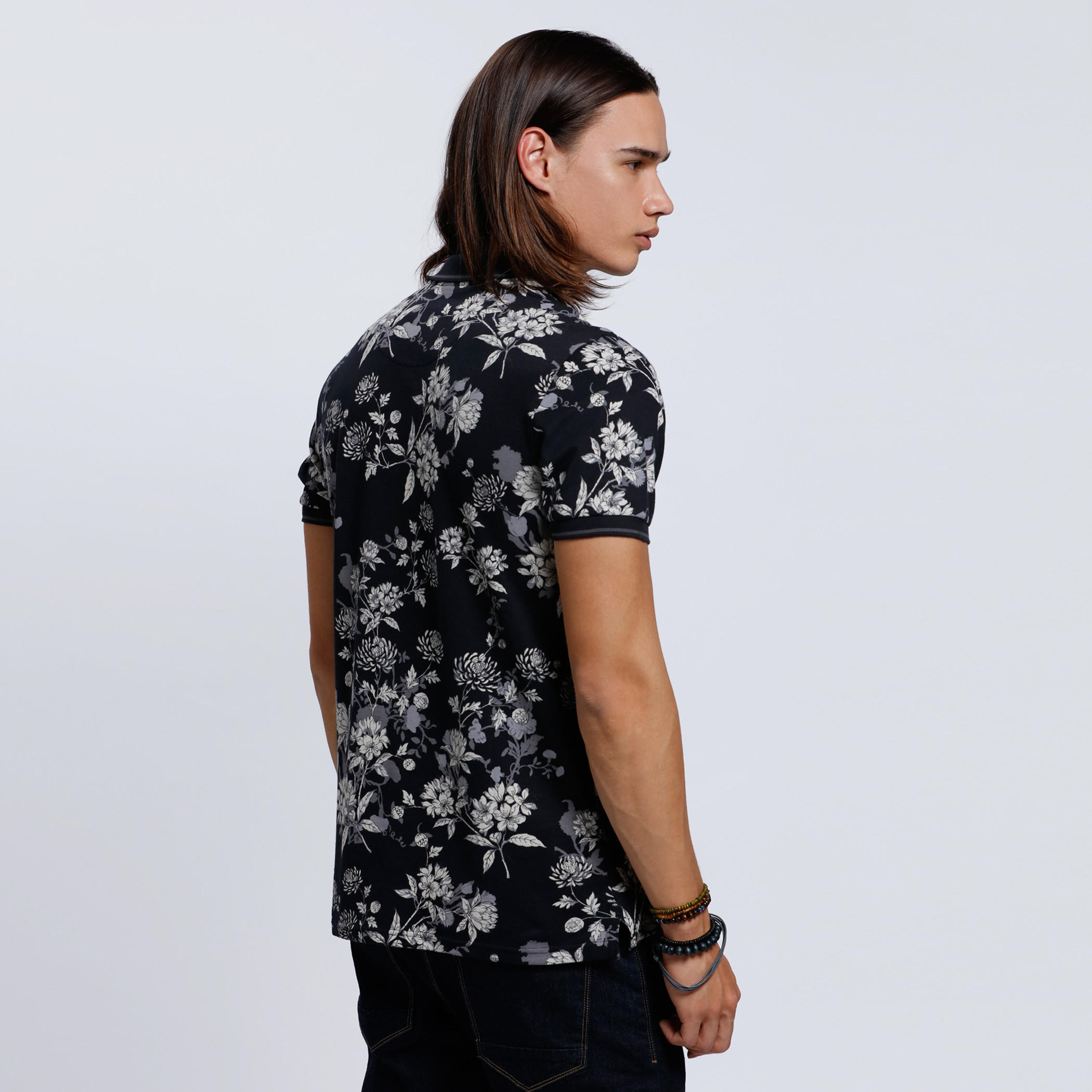 Printed Polo Neck T-Shirt with Short Sleeves-men-clothing-tshirtsandpolos-polos-image-2