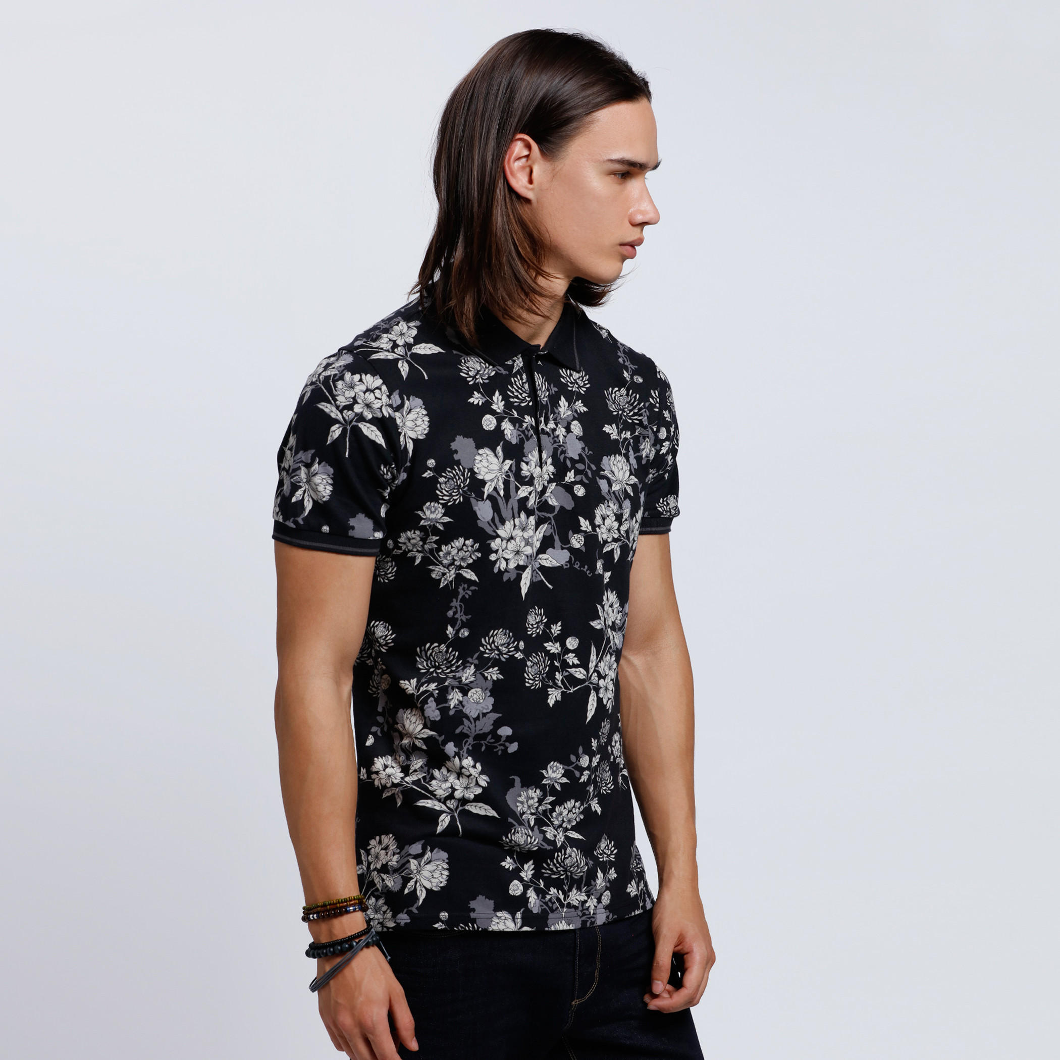 Printed Polo Neck T-Shirt with Short Sleeves-men-clothing-tshirtsandpolos-polos-image-3