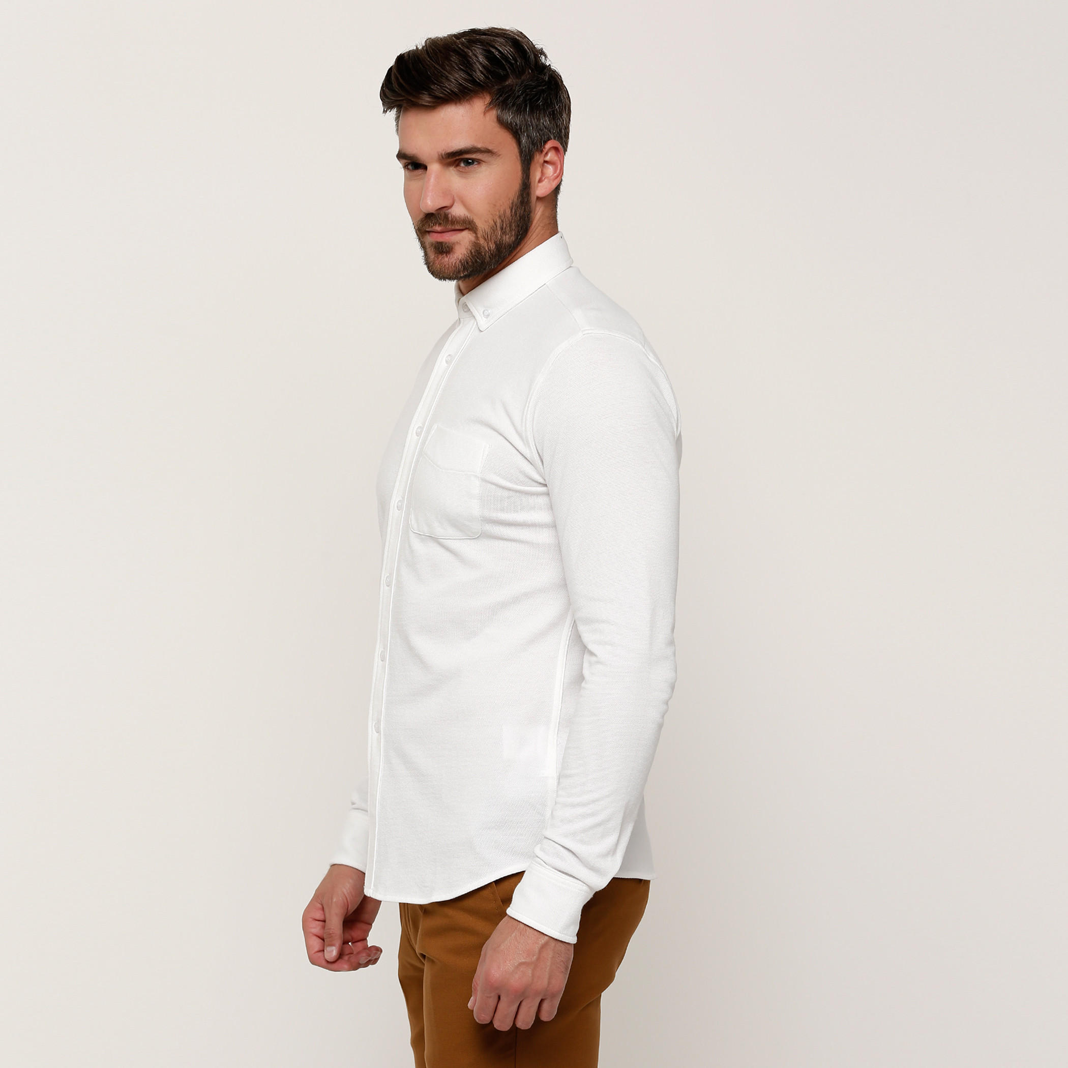 Shirt with Long Sleeves and Complete Placket-men-clothing-shirts-image-3