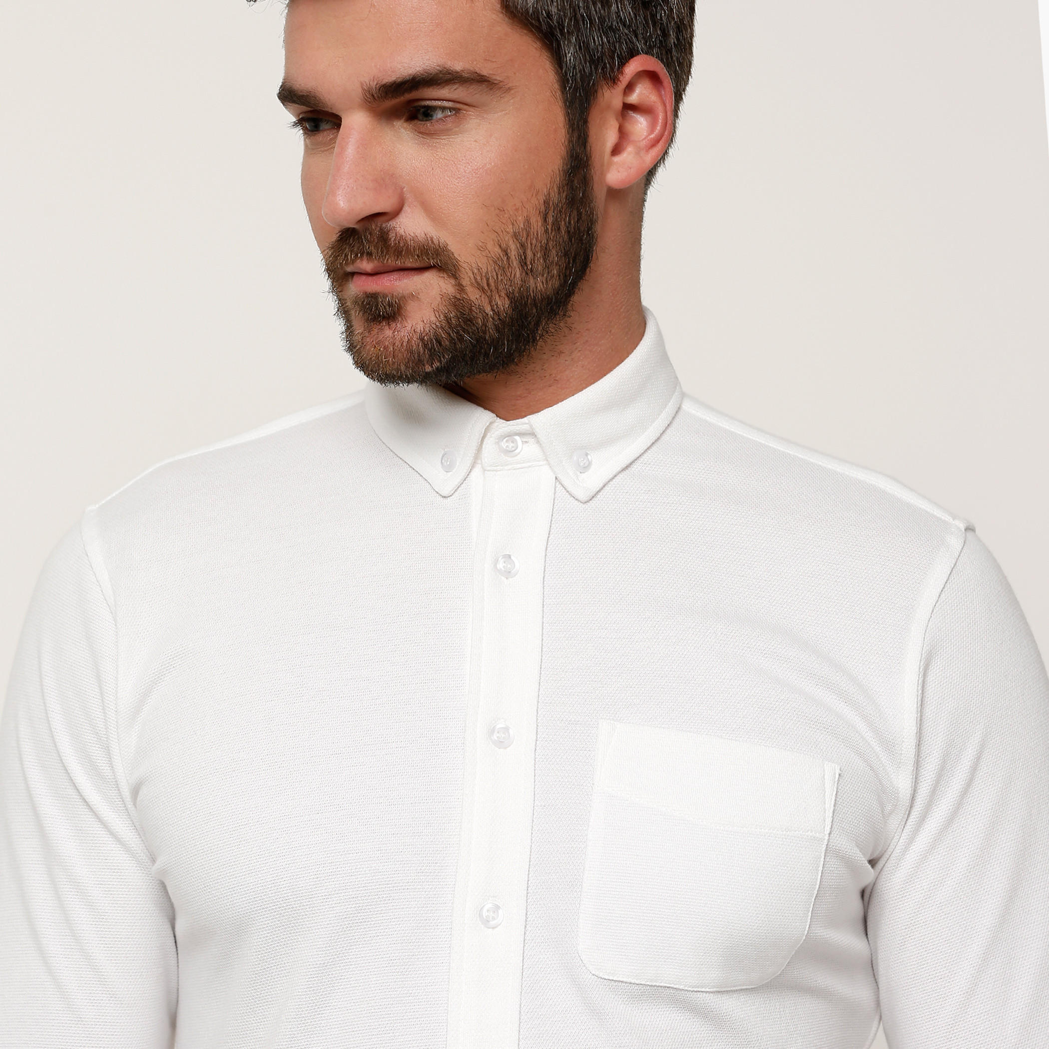 Shirt with Long Sleeves and Complete Placket-men-clothing-shirts-image-4