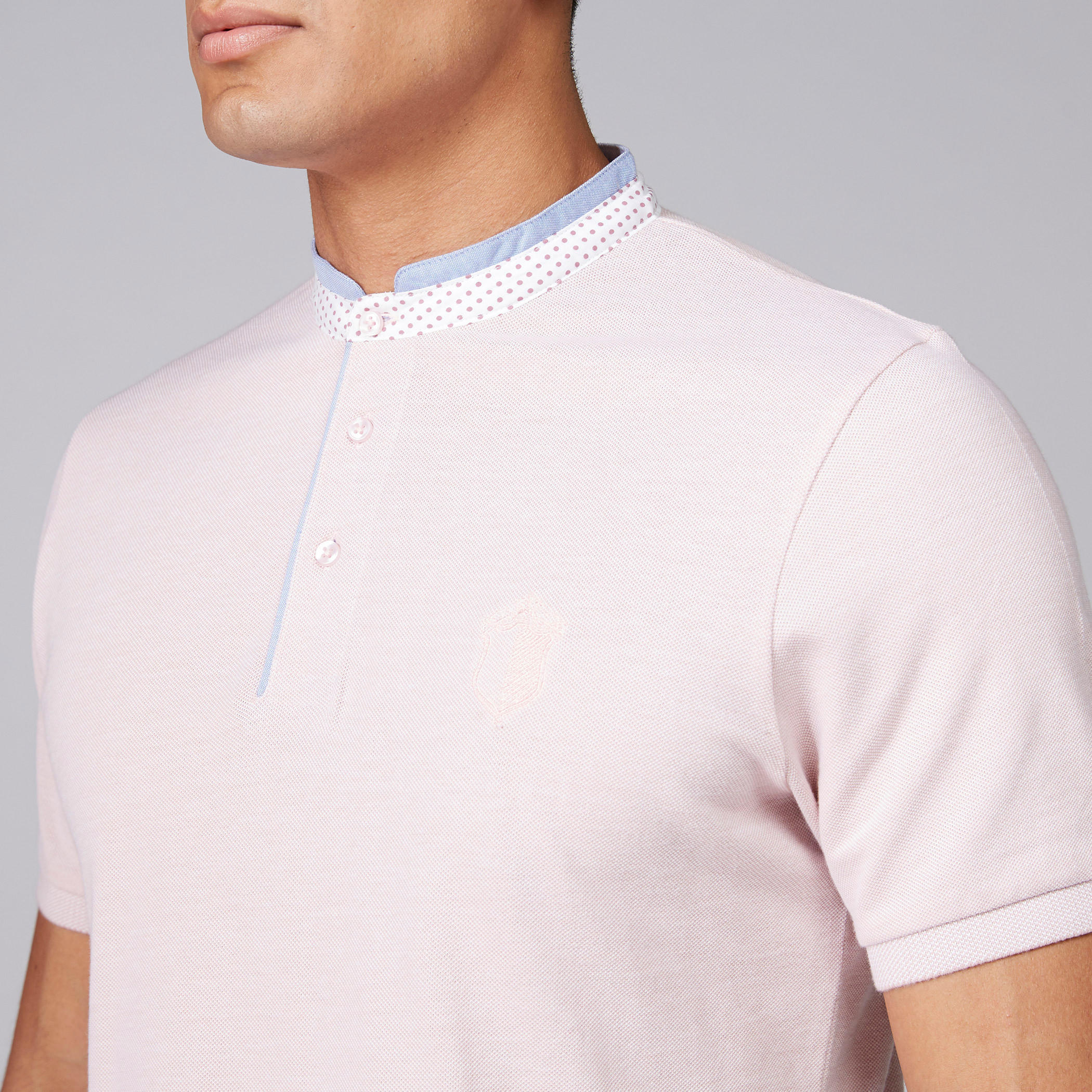 Mandarin Neck T-Shirt with Short Sleeves-men-clothing-tshirtsandpolos-tshirts-image-2