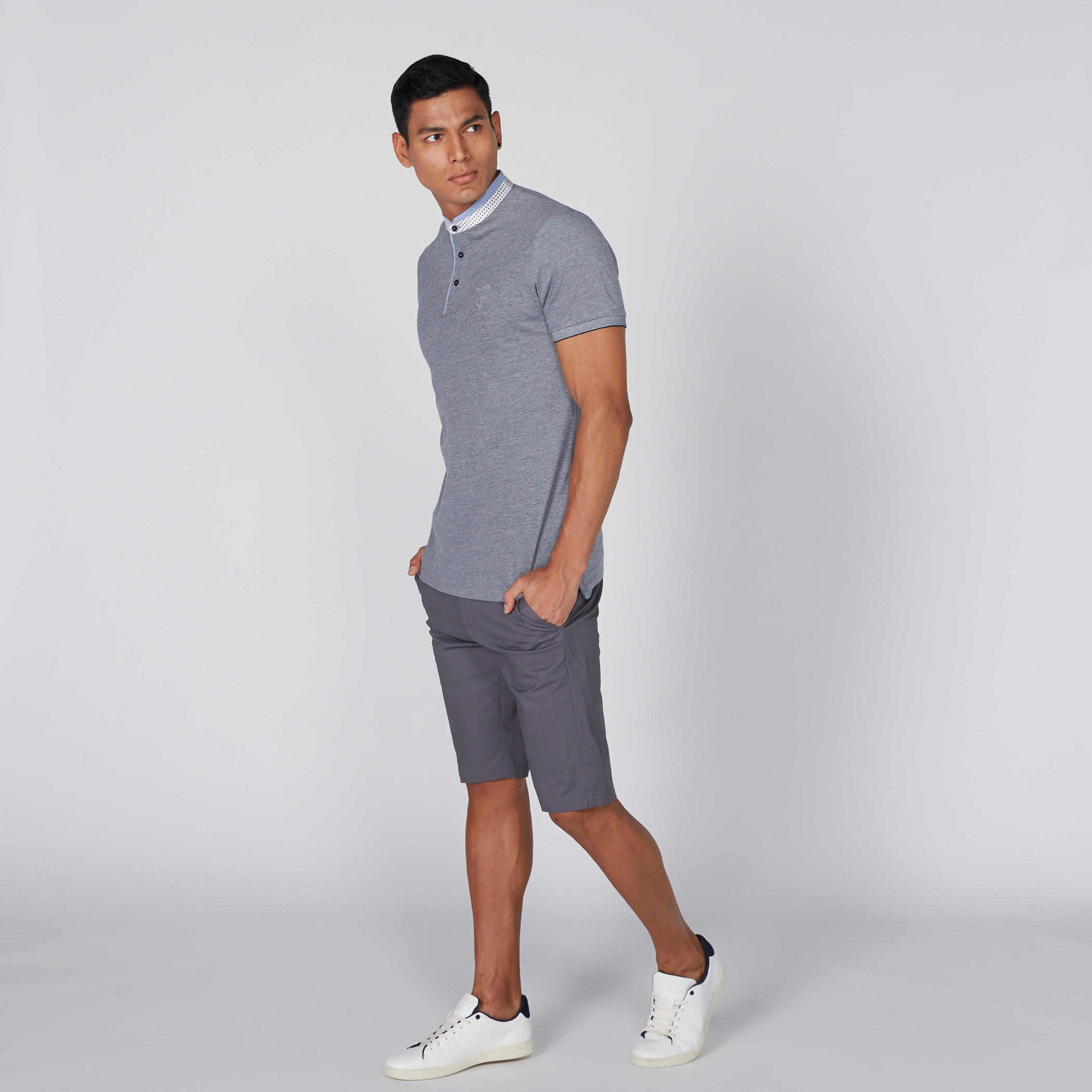 Mandarin Neck T-Shirt with Short Sleeves-men-clothing-tshirtsandpolos-tshirts-image-1
