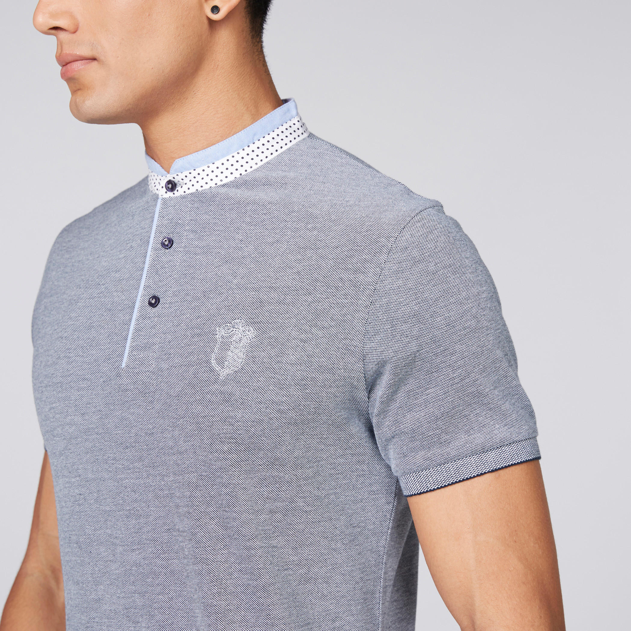 Mandarin Neck T-Shirt with Short Sleeves-men-clothing-tshirtsandpolos-tshirts-image-2