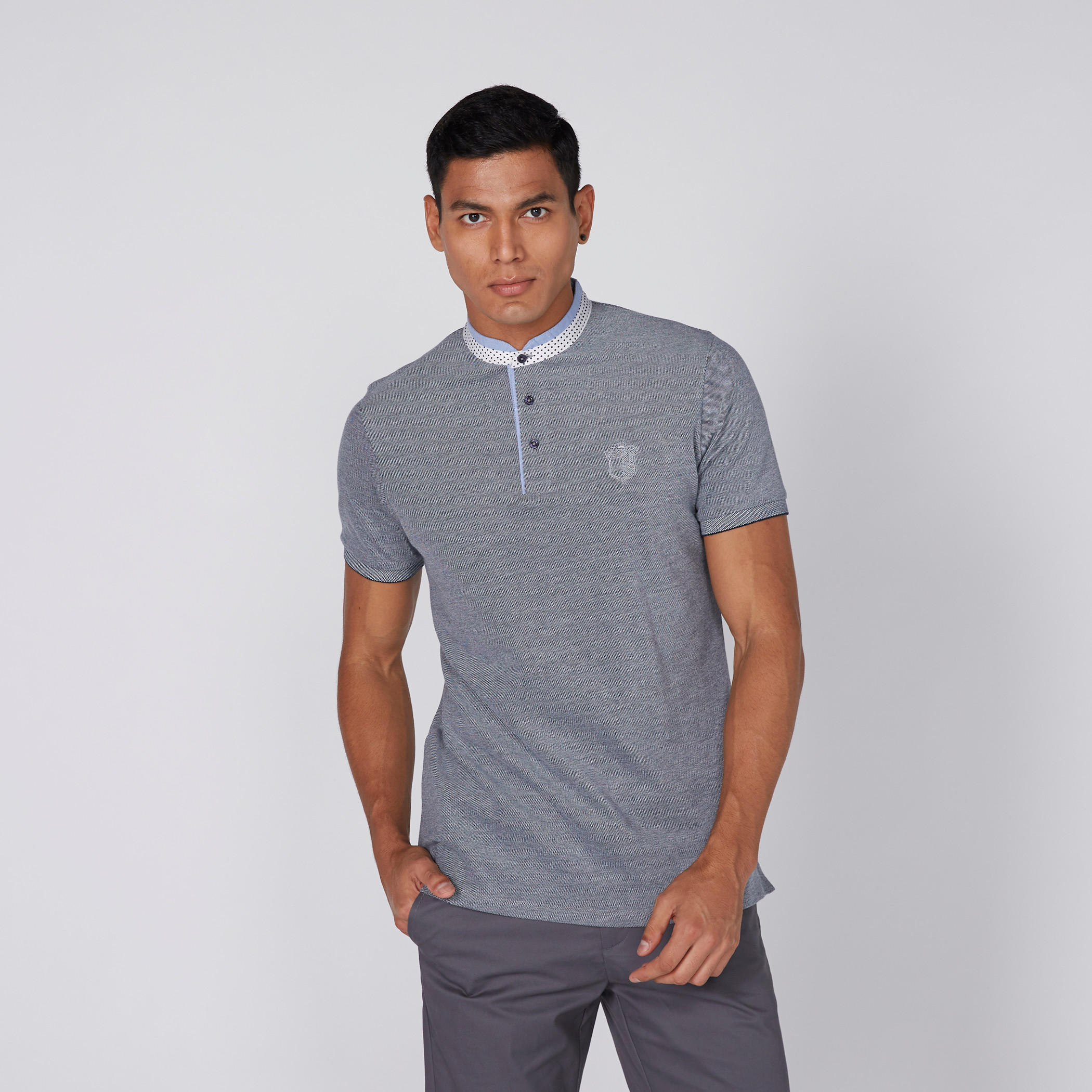 Mandarin Neck T-Shirt with Short Sleeves-men-clothing-tshirtsandpolos-tshirts-image-3