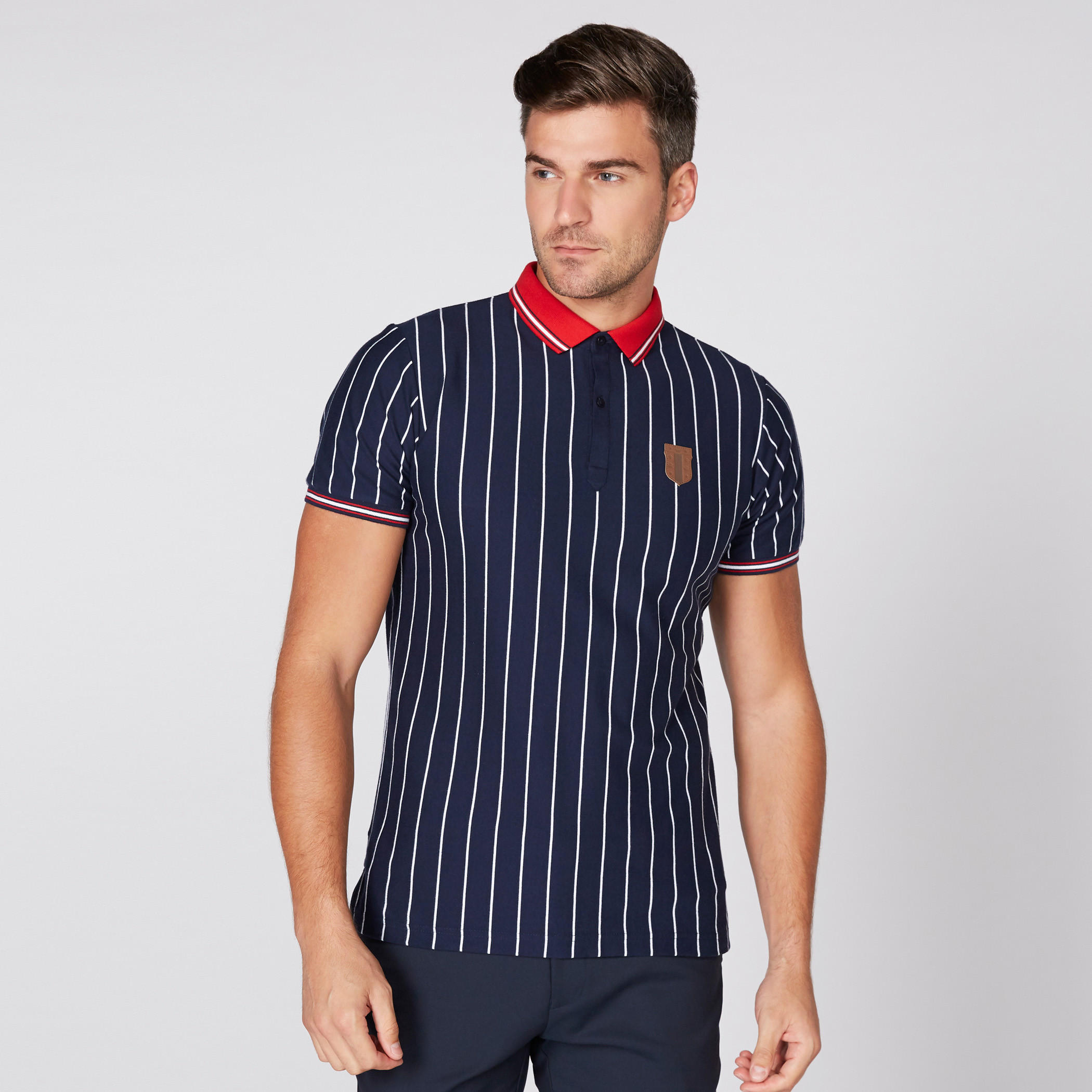 تيشيرت مقلّم بياقة بولو وأكمام قصيرة-men-clothing-tshirtsandpolos-polos-image-1