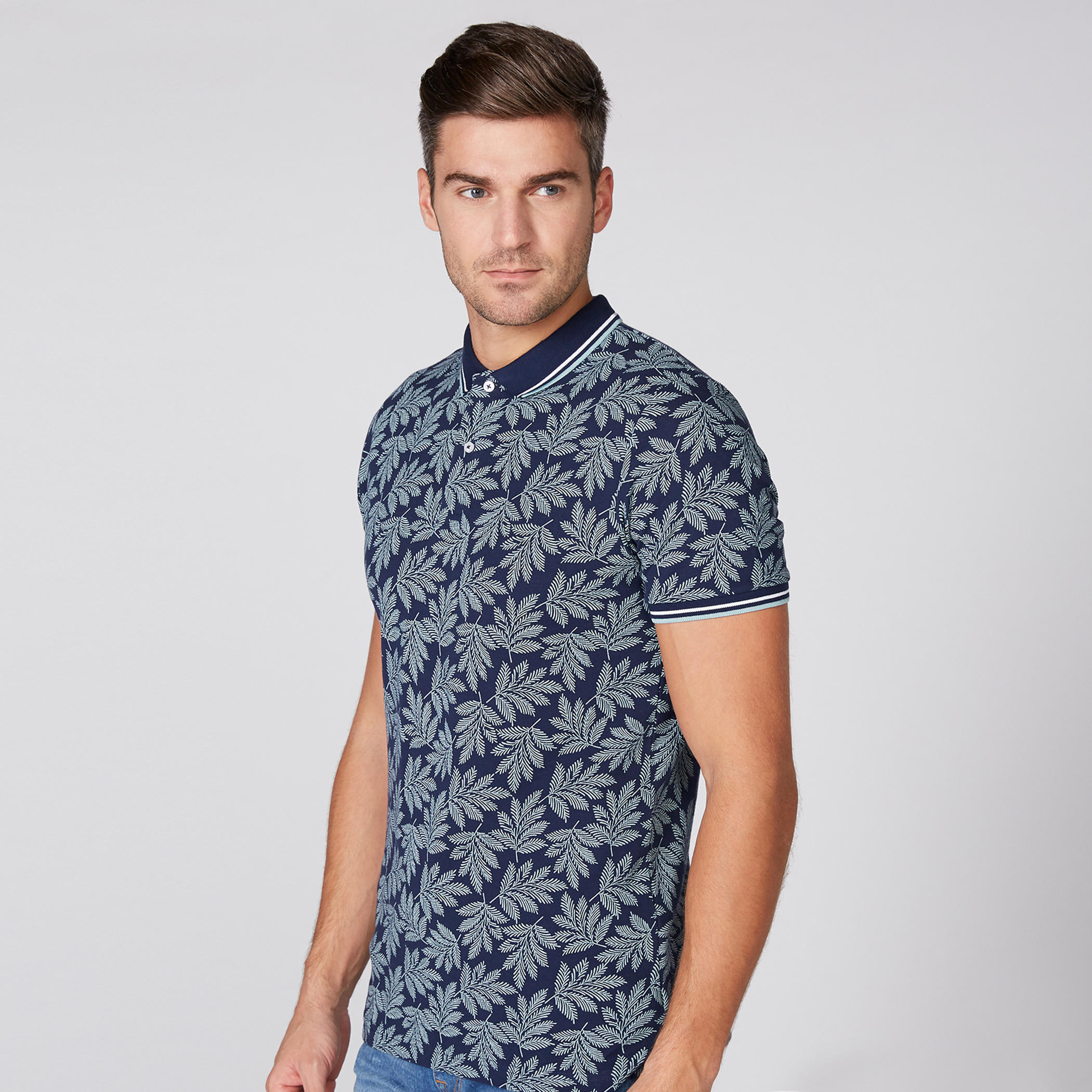 تيشرت بطبعات بياقة بولو وأكمام قصيرة-men-clothing-tshirtsandpolos-polos-image-1
