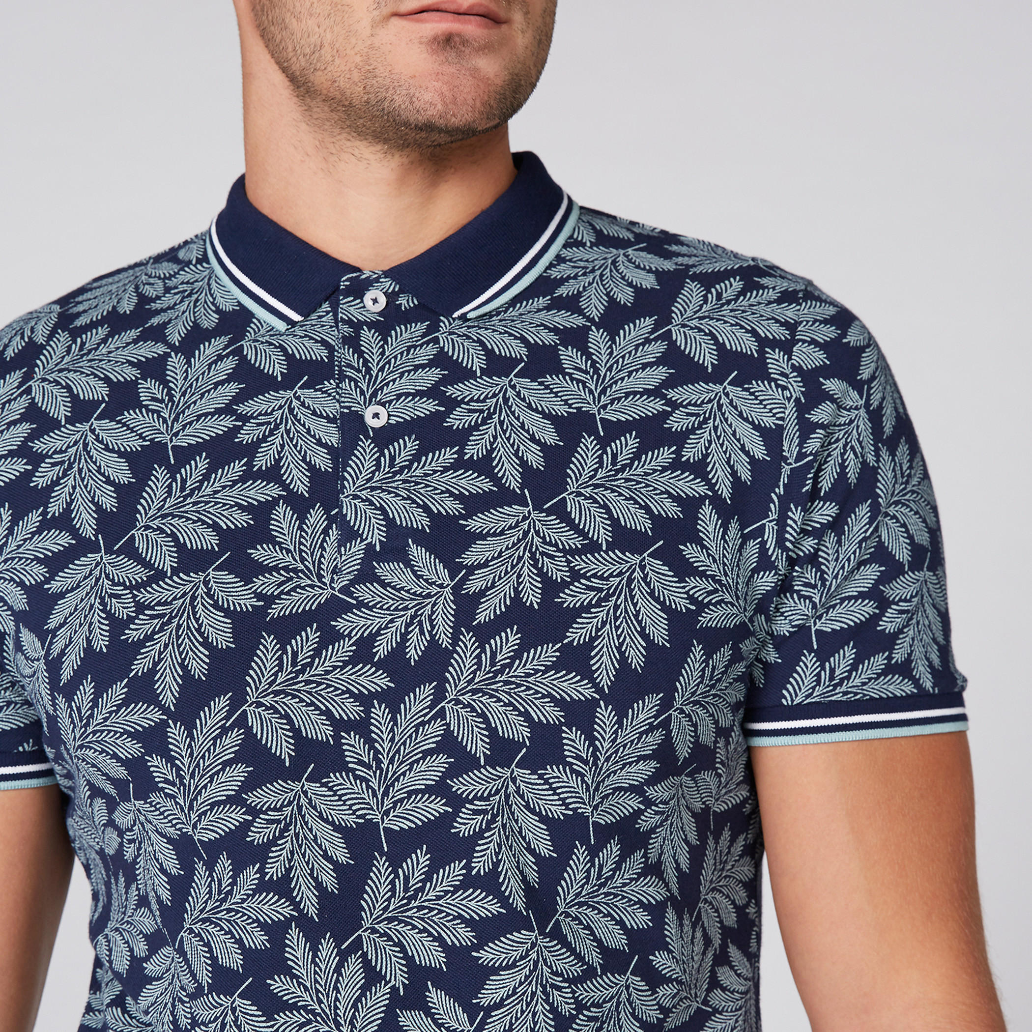 تيشرت بطبعات بياقة بولو وأكمام قصيرة-men-clothing-tshirtsandpolos-polos-image-3