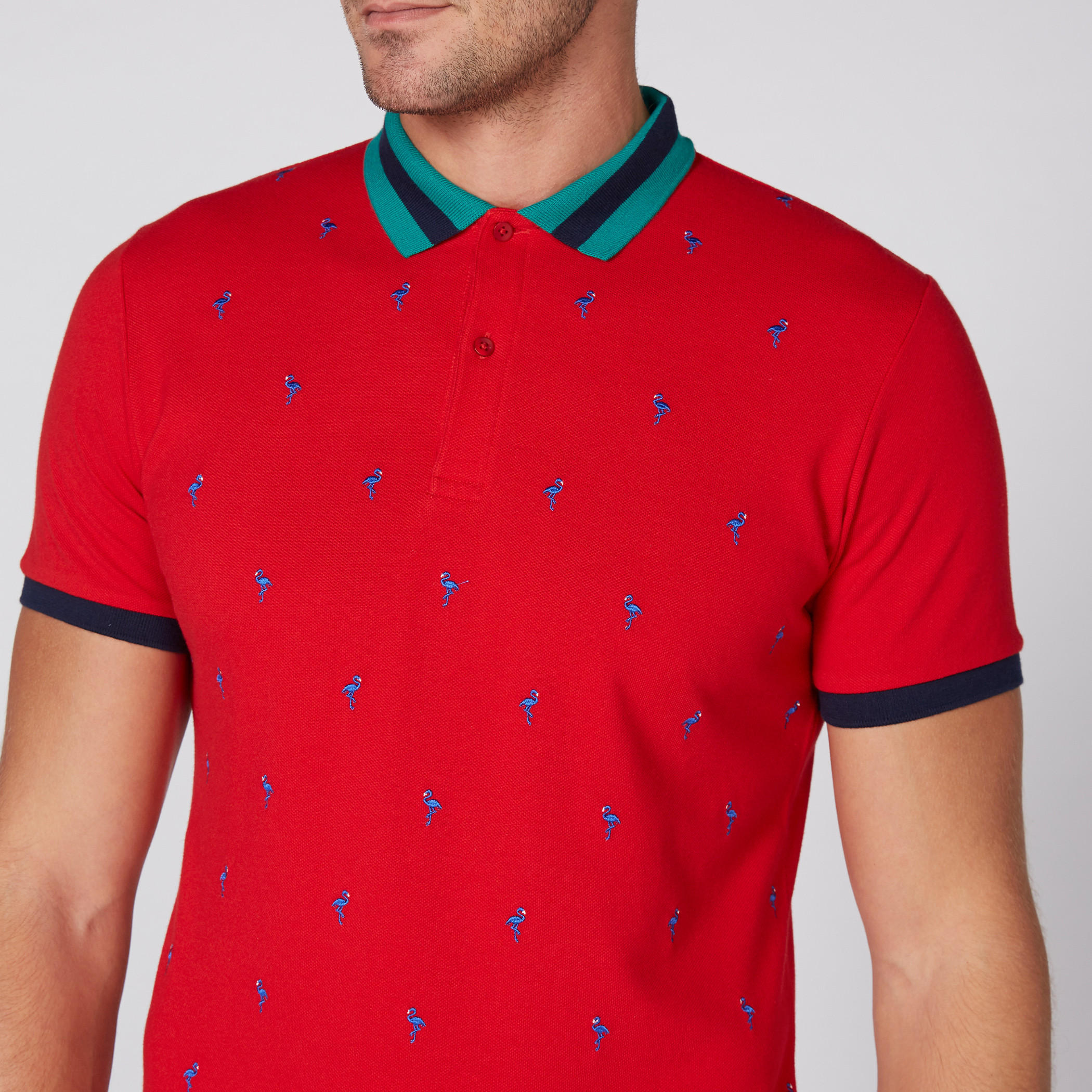 Embroidered T-Shirt with Polo Neck and Short Sleeves-men-clothing-tshirtsandpolos-tshirts-image-3