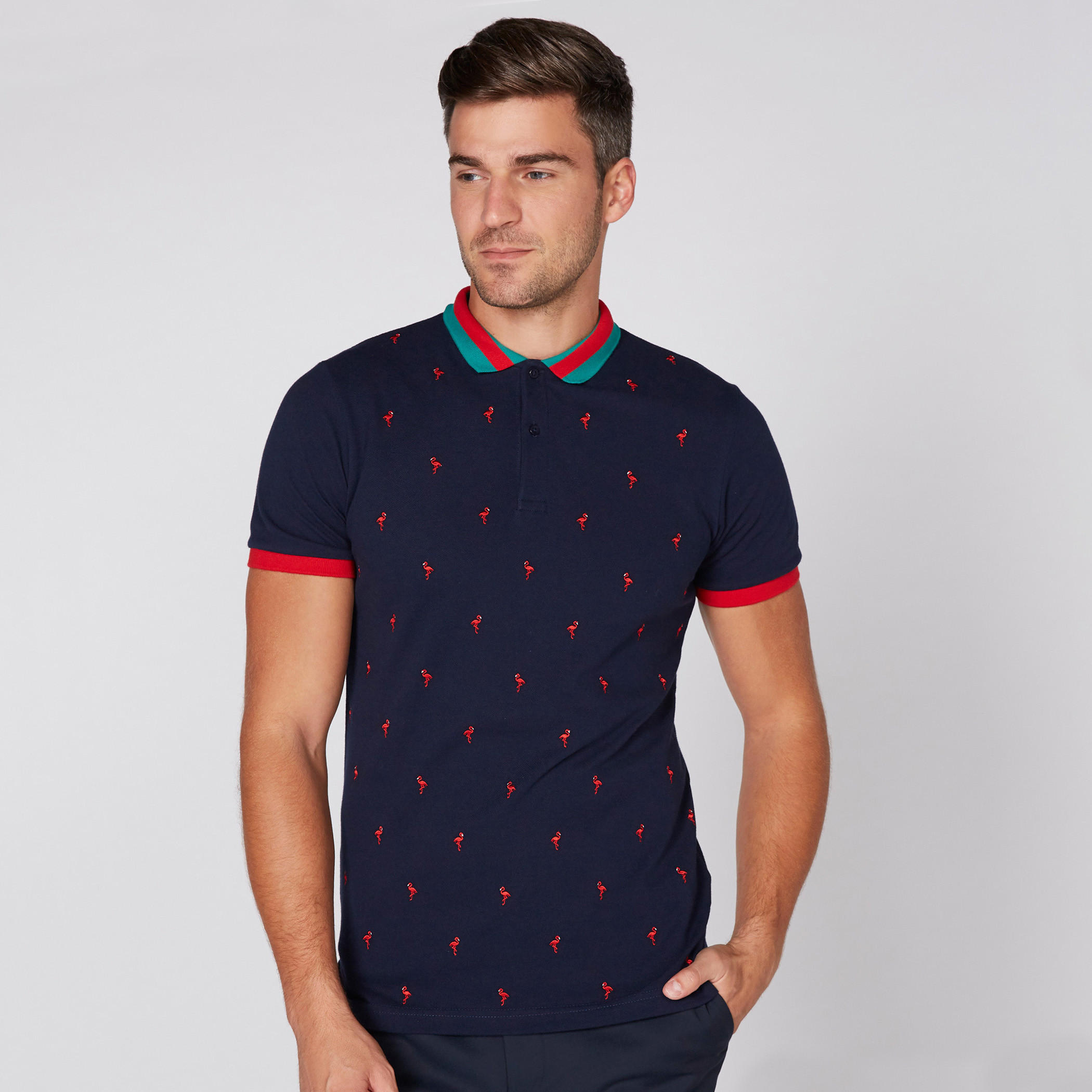 Embroidered T-Shirt with Polo Neck and Short Sleeves-men-clothing-tshirtsandpolos-polos-image-3